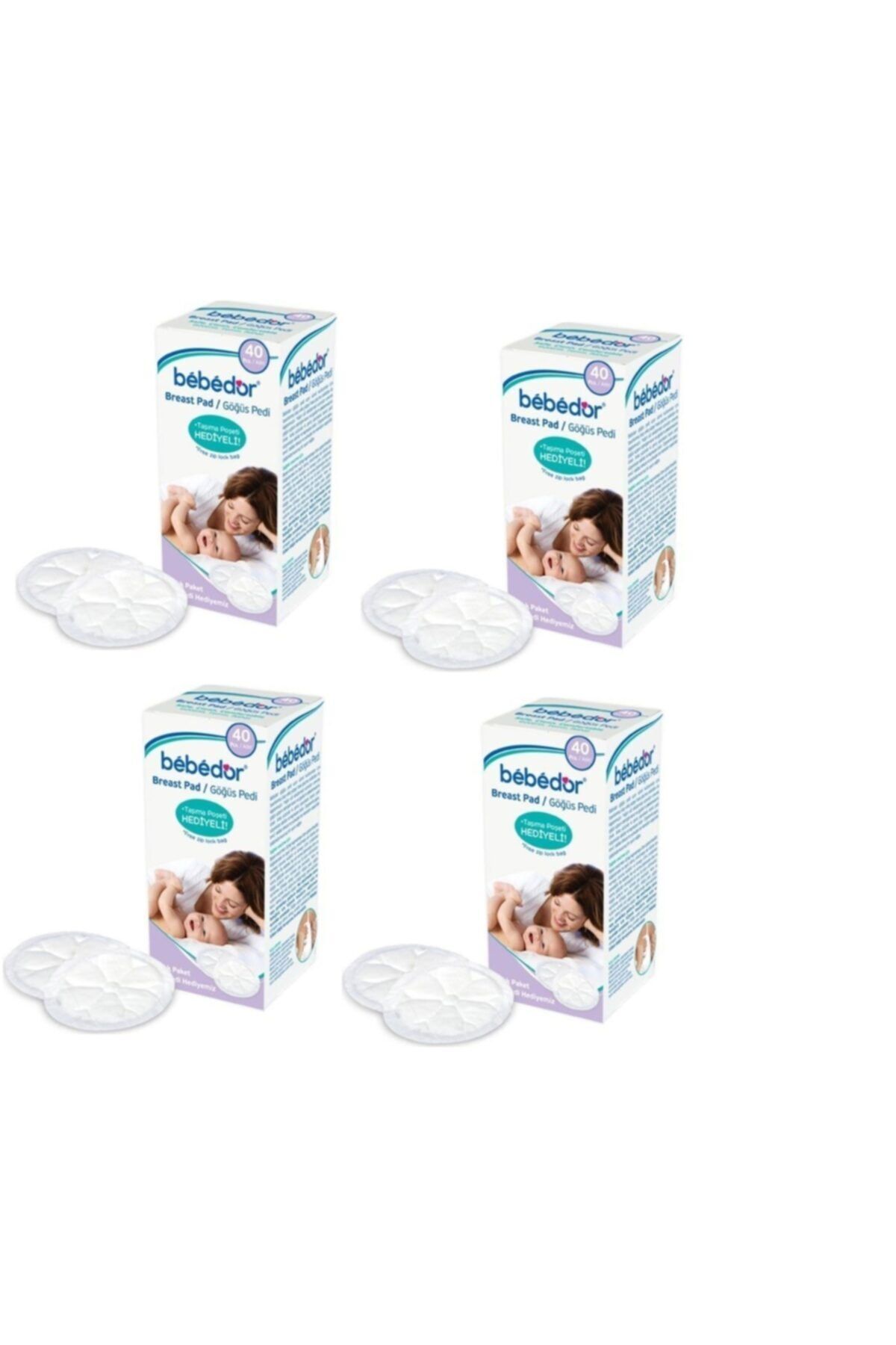 Bebedor Göğüs Pedi 40'lı X 4 Adet Taşıma Poşeti Hediyeli