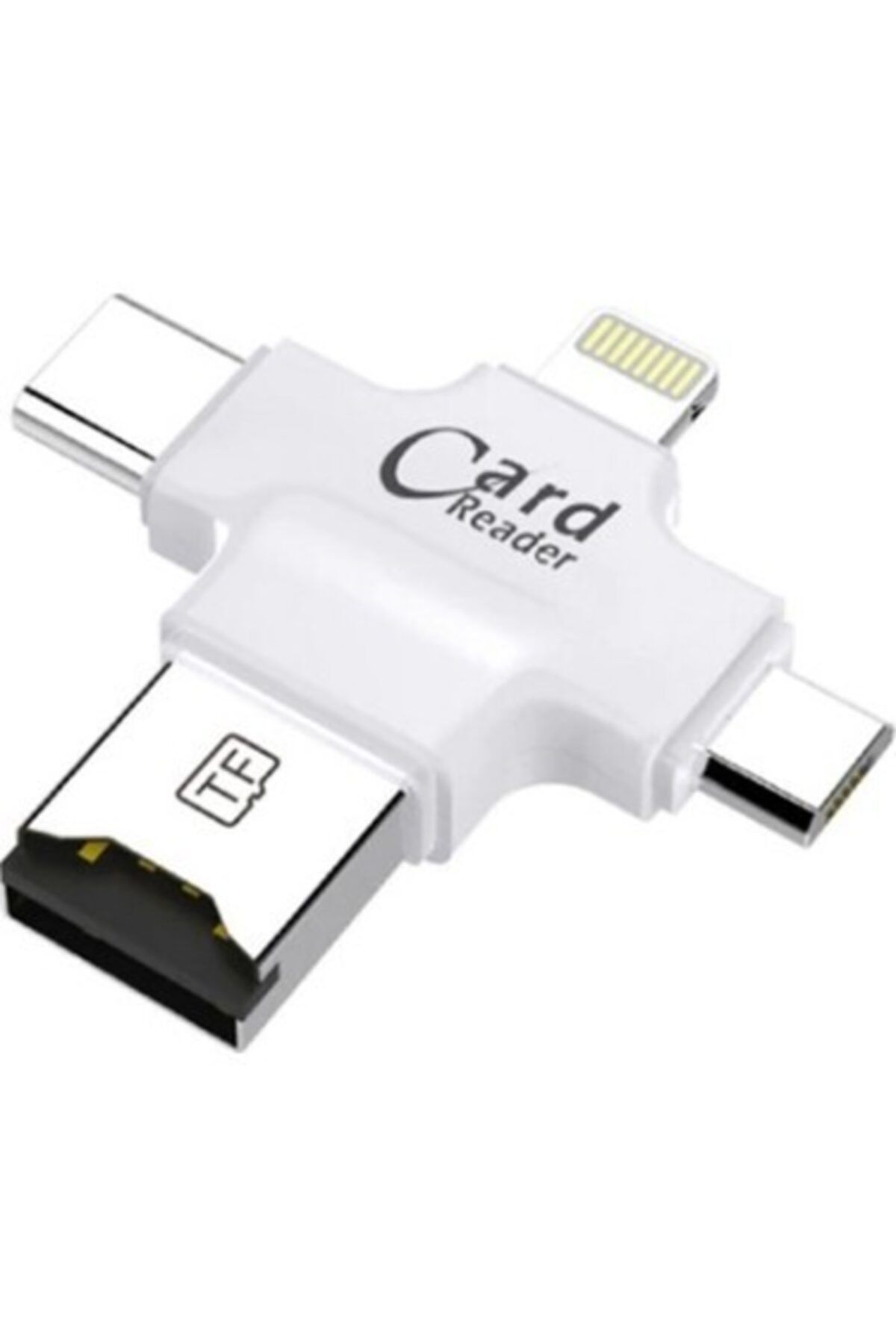Cart Card Reader 4ın1 Mikro Iphone Type-c Usb Hafıza Kart Okuyucu