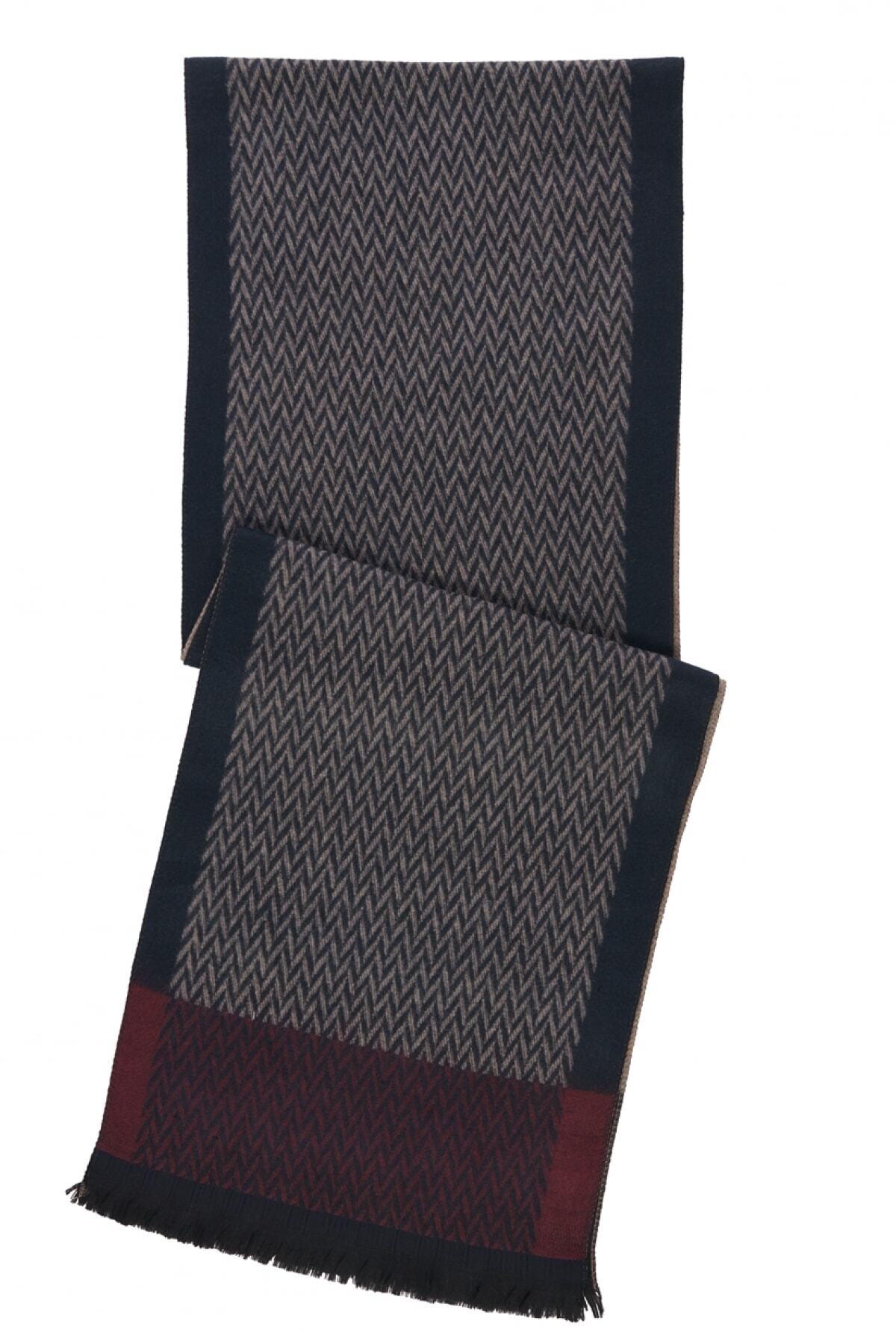 ALTINYILDIZ CLASSICS Erkek Gri-Lacivert Desenli Atkı