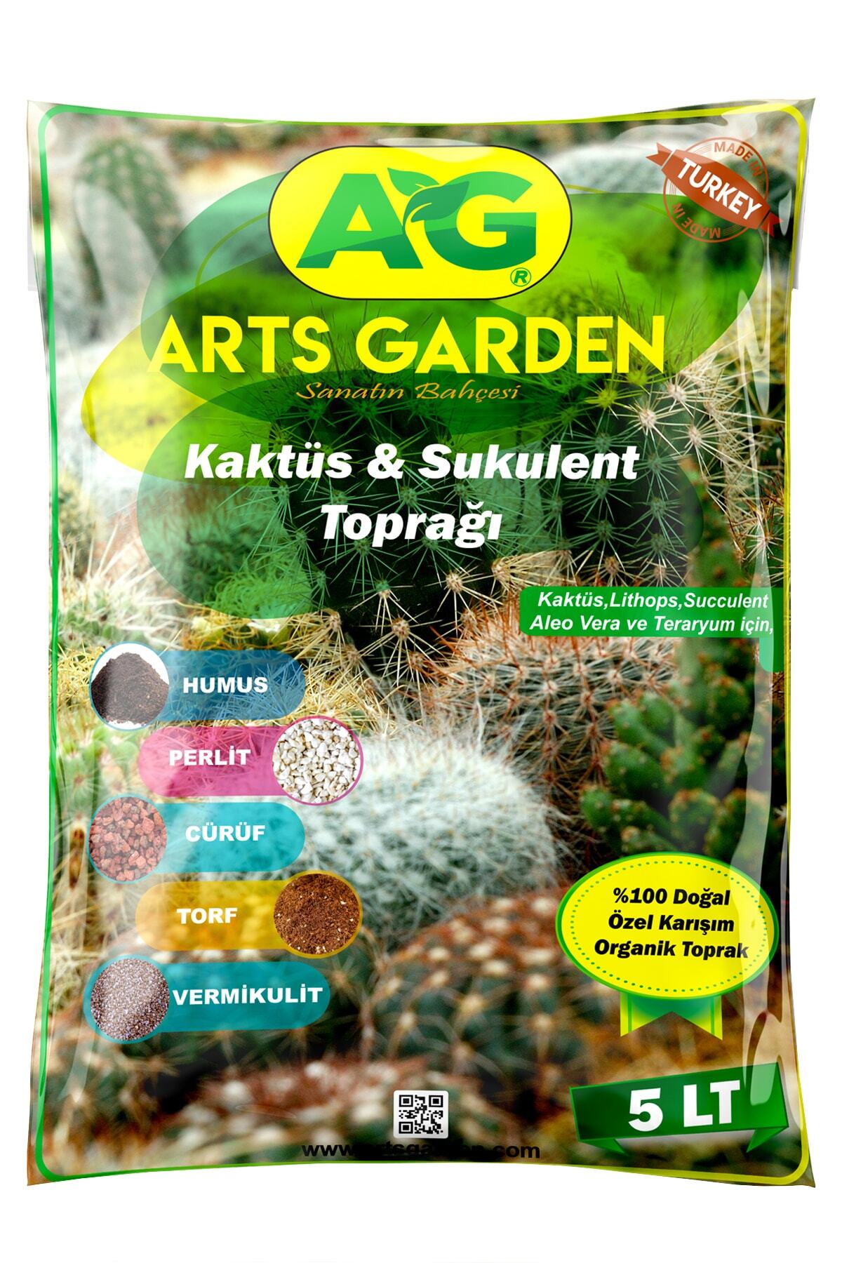 Arts Gardens Kaktüs Ve Sukulent Toprağı 5 lt - Teraryum İçin Uygun Toprak