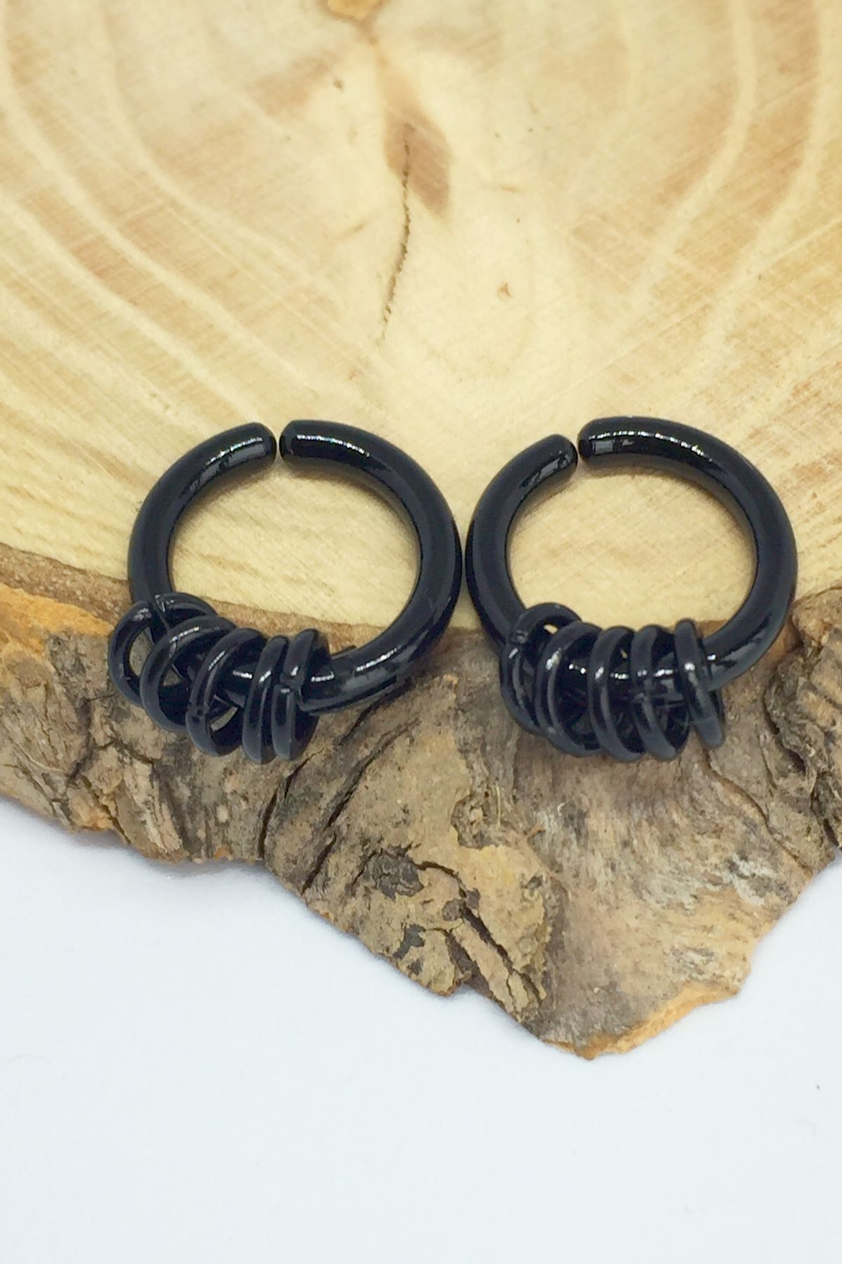 axexuar 316l Çelikhalka Küpe Sıkıştırmalı Deliksiz Kulaklara Kadın Erkek Unisex