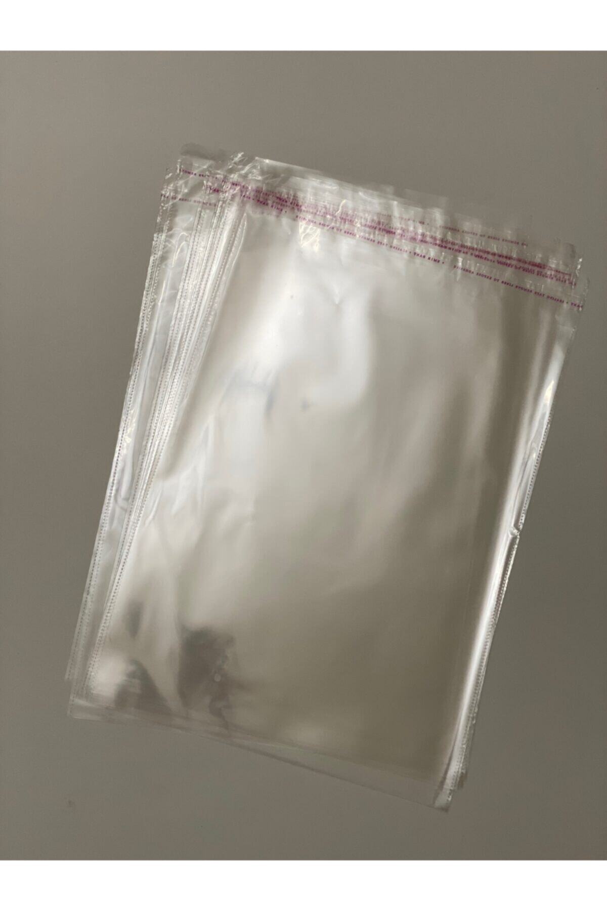 YİĞİT TİCARET Şeffaf Yapışkanlı Poşet - Opp Kendinden Yapışkanlı Jelatin Parlak Poşet 35x50cm - 100 Adet