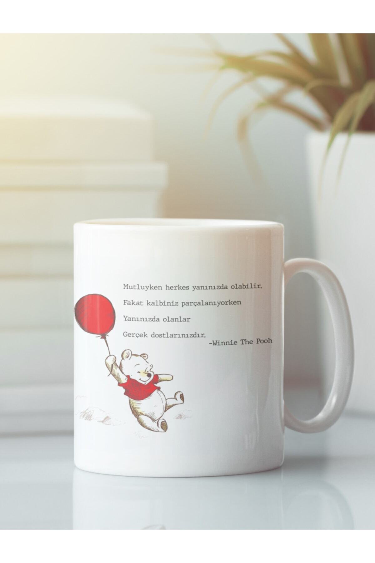 HRS Beyaz Kupa Bardak Winnie The Pooh Dostluk Kardeşlik Arkadaşlık