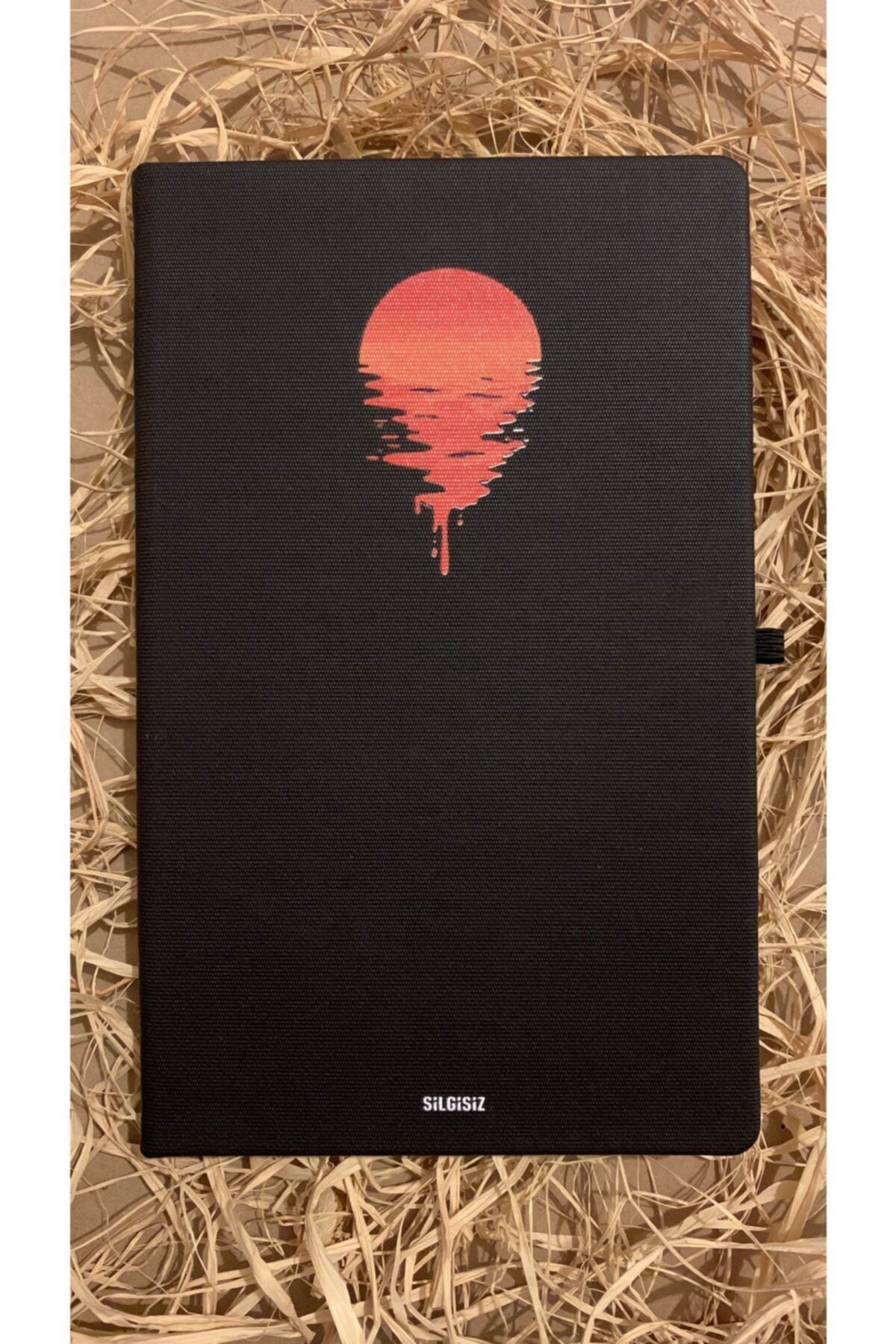 Silgisiz Siyah Çizgili Not Defteri Tarihsiz Ajanda Lastikli Defter 13x21 Cm Notebook