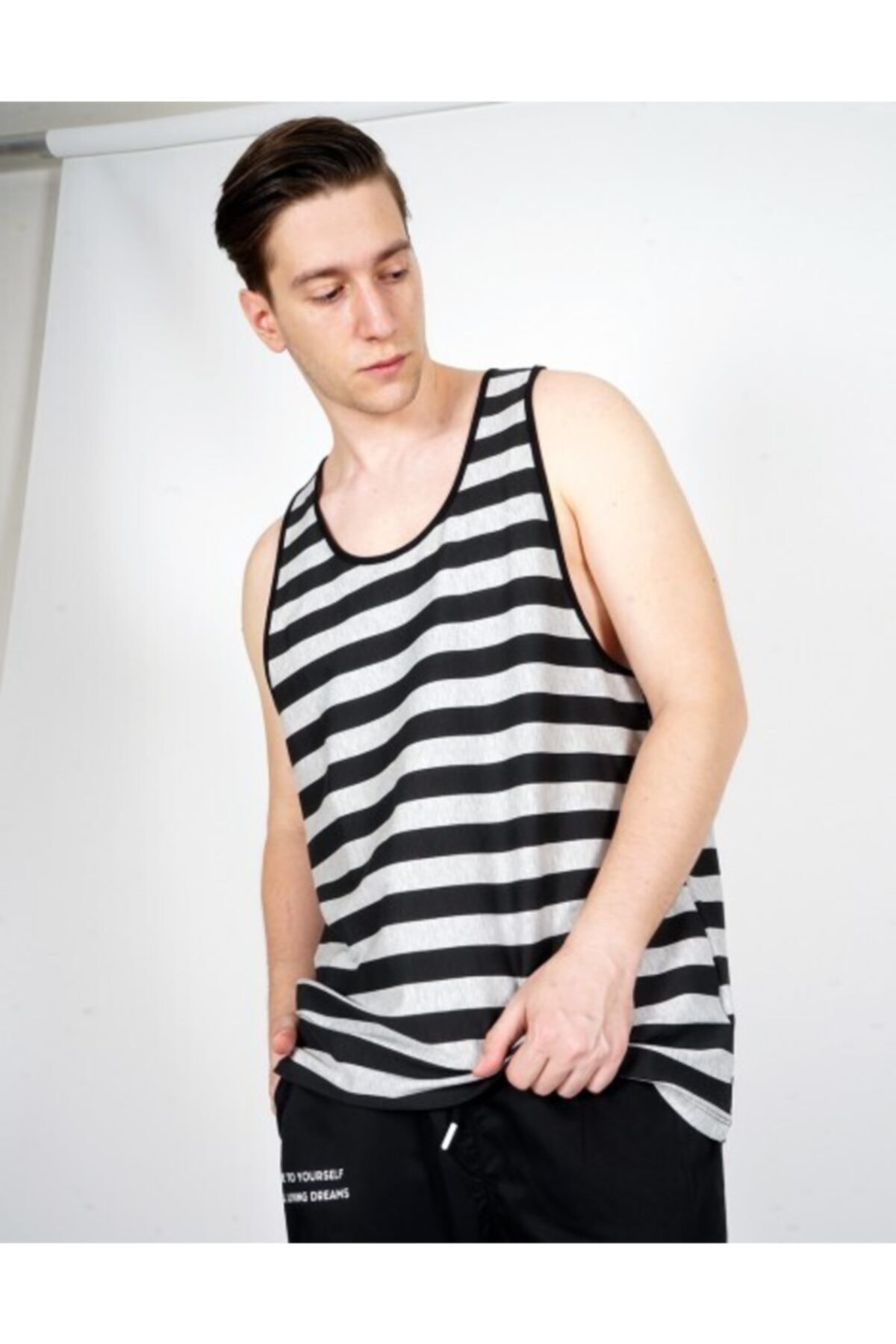 aksesuarix Erkek Summver Vibes Çizgili  Tank Top Atlet Fd2002gr