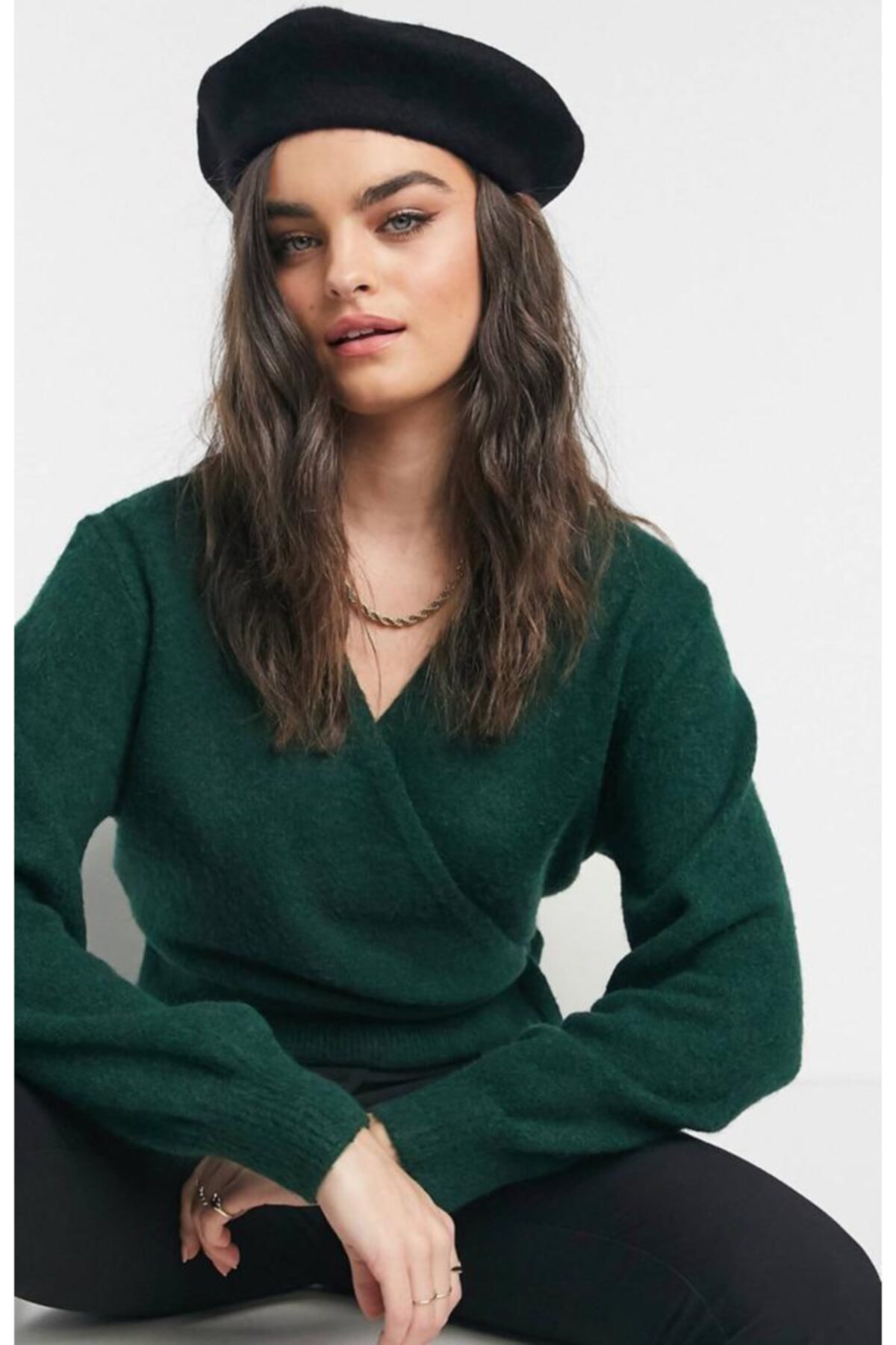 Axesoire Kadın Siyah Yünlü Fransız Ressam Bere 12754