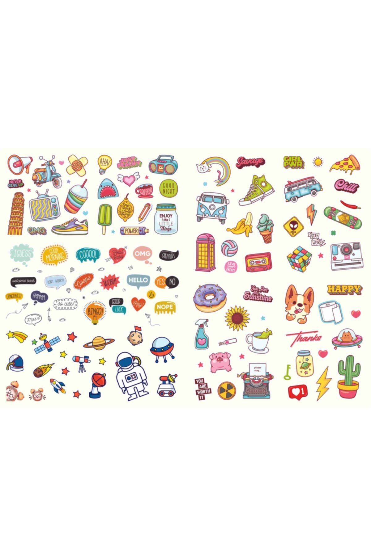 swissoft Simgeler Ve Emoji Etiket Seti -tablet   Defter - Ajanda - Kitap - Telefon Için Sticker Set