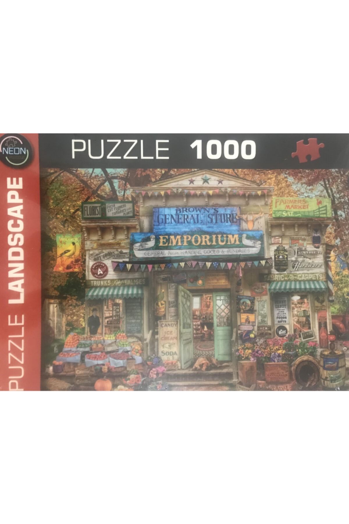 Neon Puzzle Yapboz 1000 Parça Puzzle Landscape(kasabada Sonbahar)