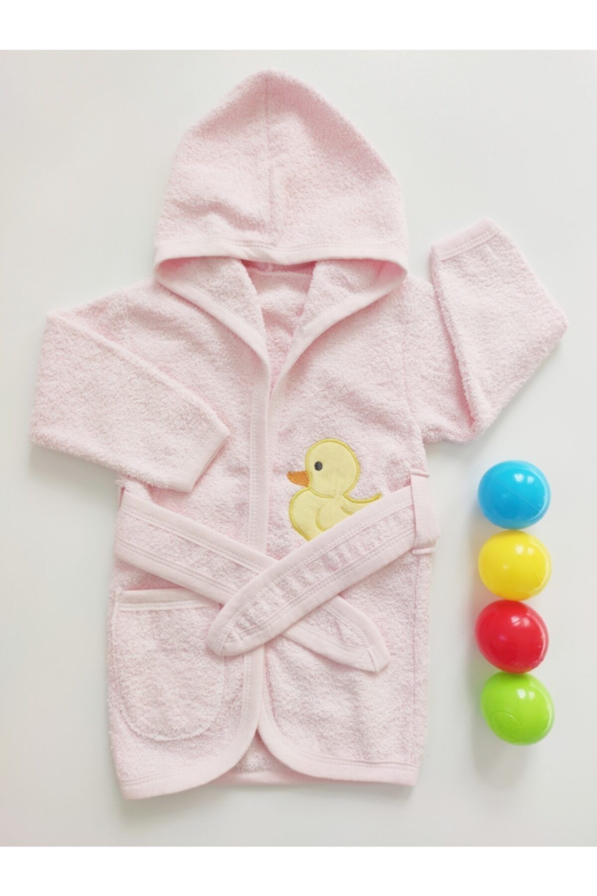 Bebekmağazam Kız Bebek Pembe  Bornozu