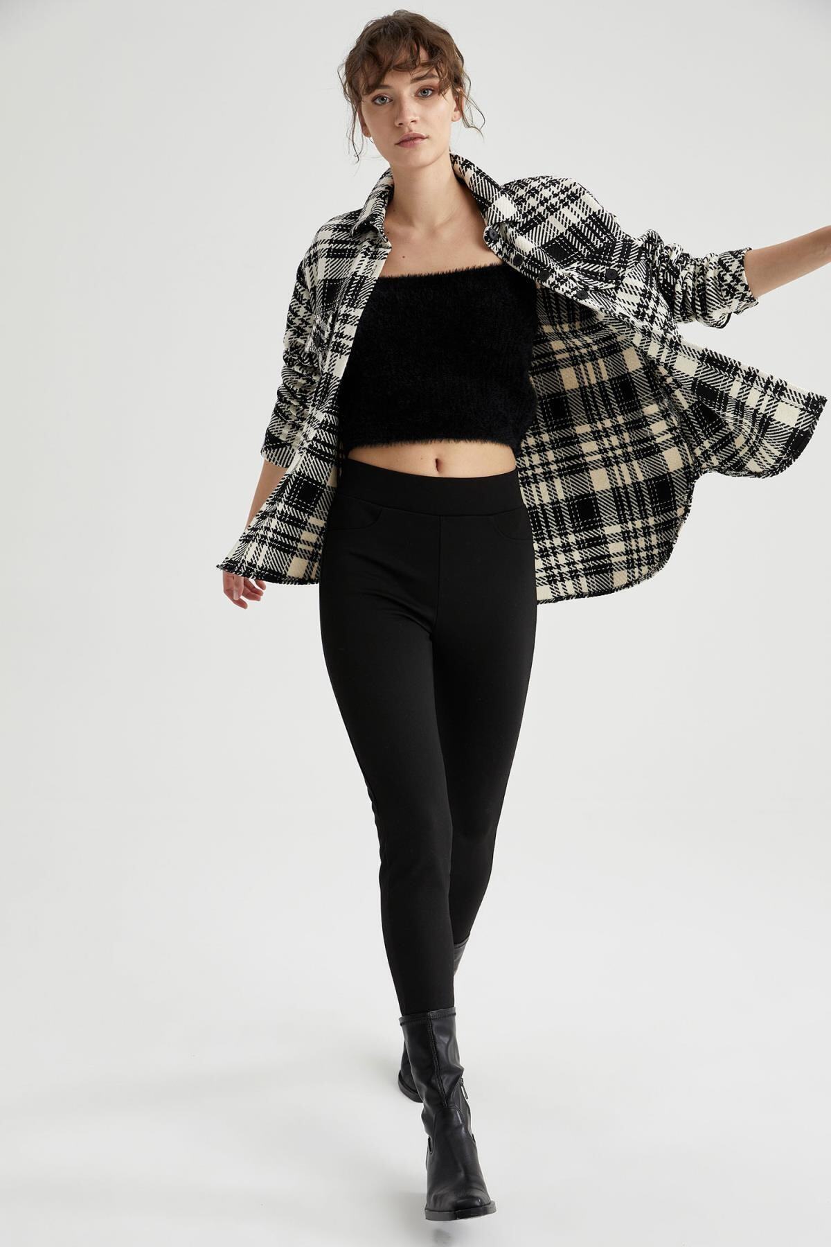 DeFacto Basic Slim Fit Yüksek Bel Tayt