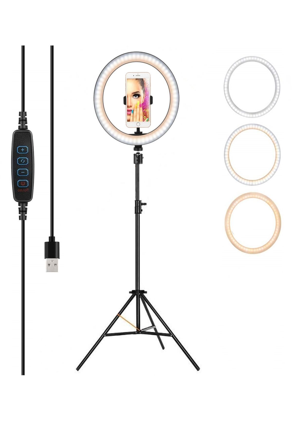 phototwins 10 inc ring light led isik tiktok canli yayin youtube makyaj kuafor make up stand tripod fiyati yorumlari trendyol