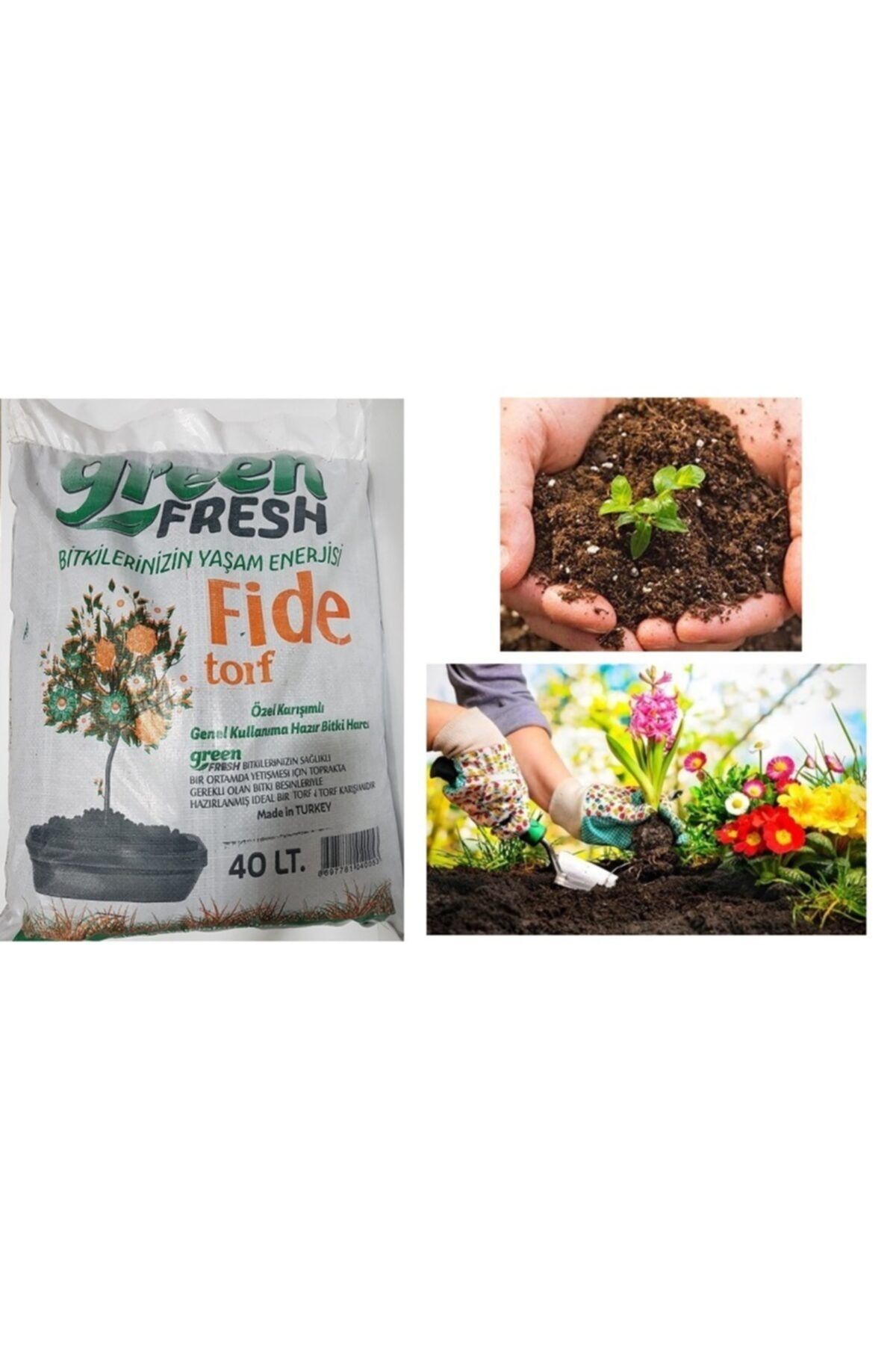 green fresh Saksı Toprağı 5 Adet 40 lt Çiçek Toprağı Torf Toprak Perlitli Torf