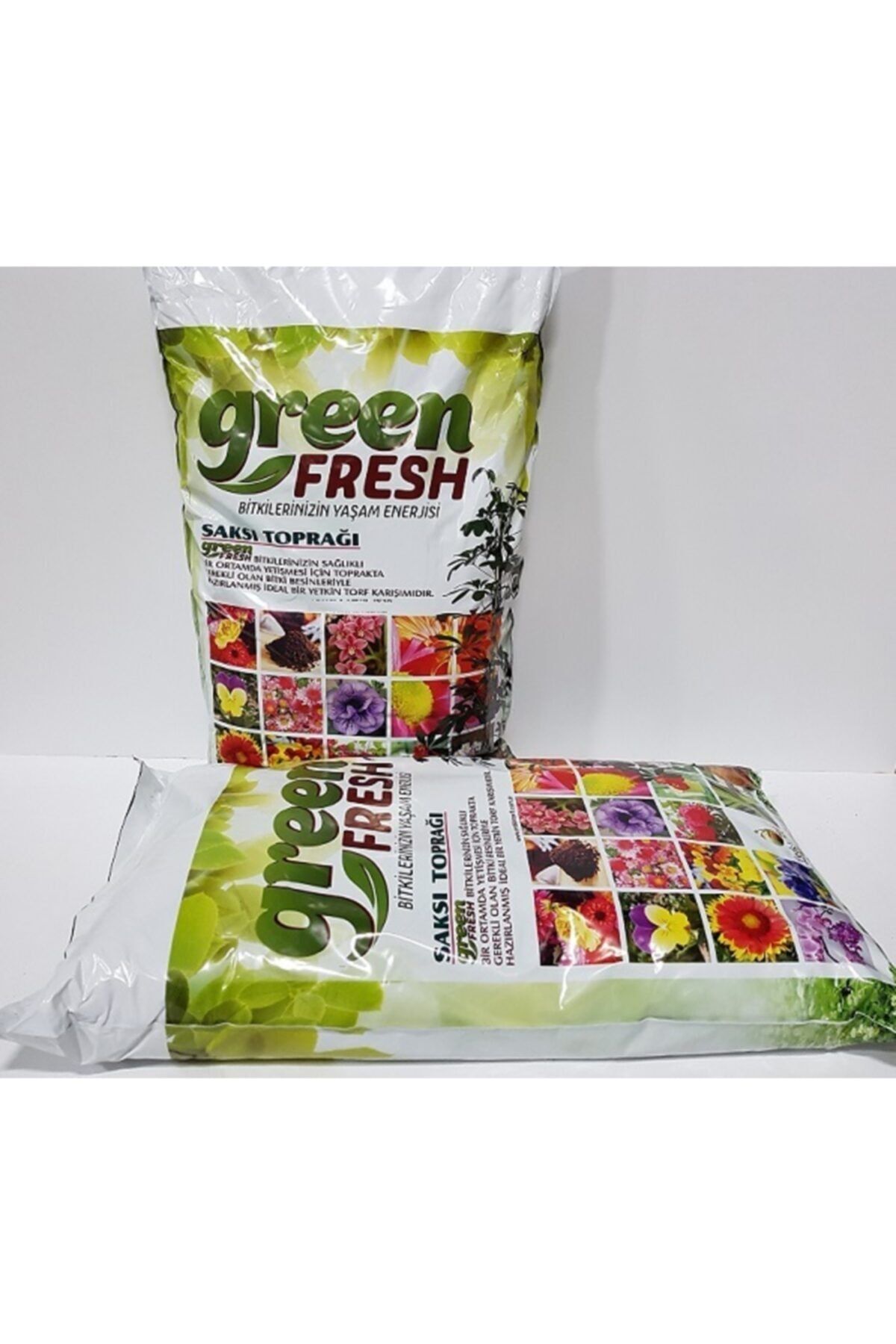 green fresh Çiçek Saksı Torf Toprak 10 lt 2 Adet