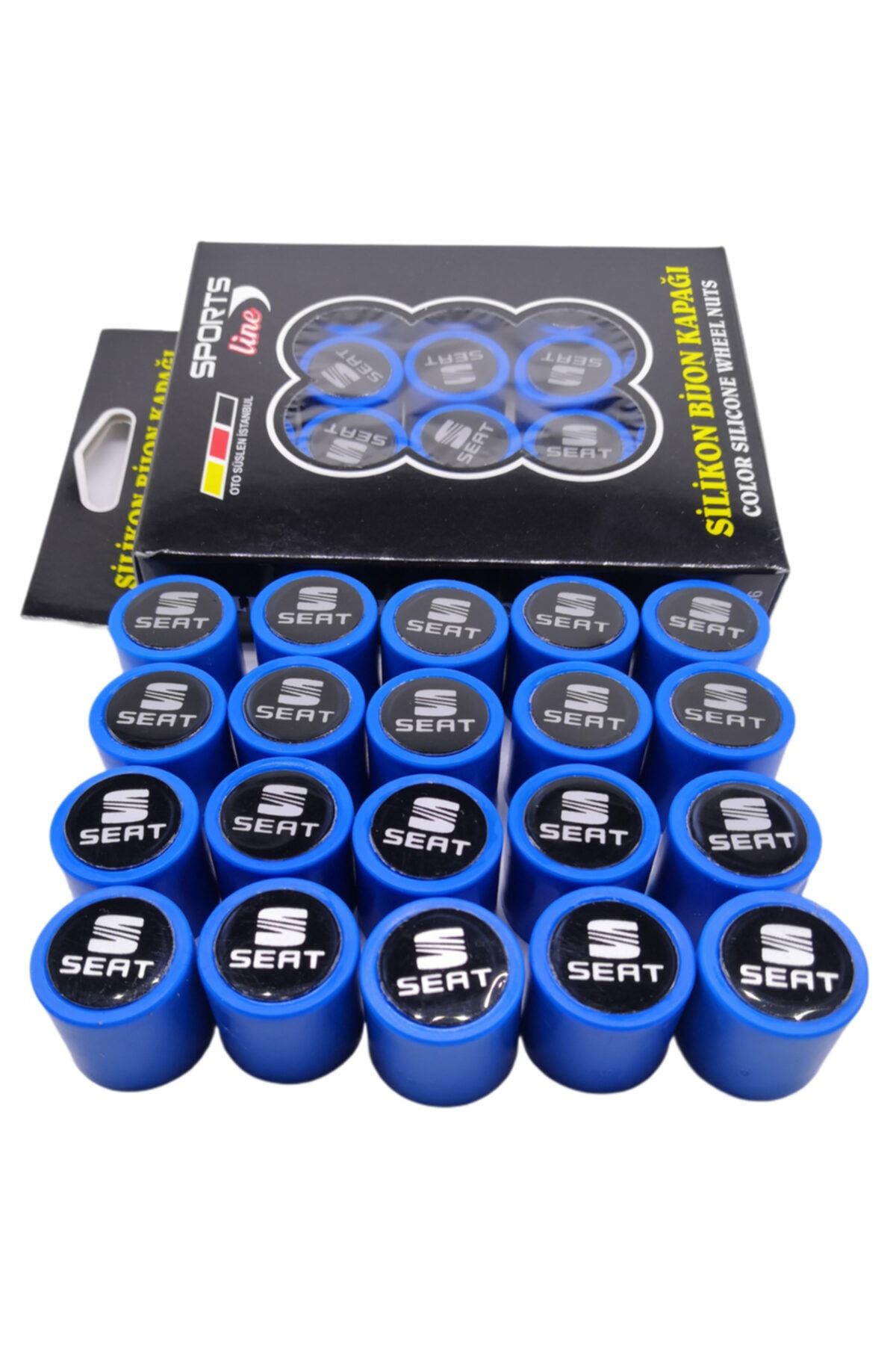 KUZEY HIRDAVAT Seat Mavi Bijon Kapağı 20 Adet 17 Mm