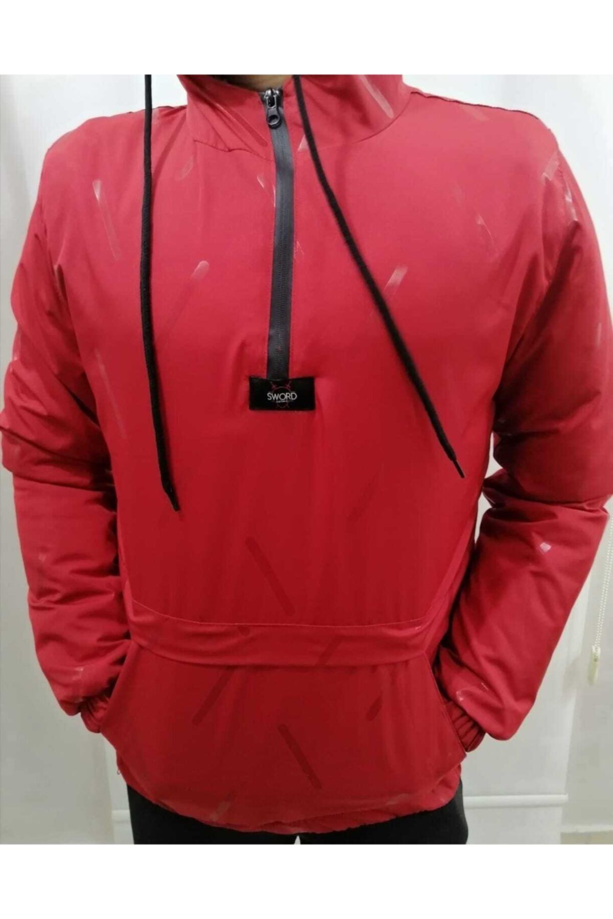 SWORD CLOTHİNG Erkek Kırmızı Rüzgarlık & Yağmurluk