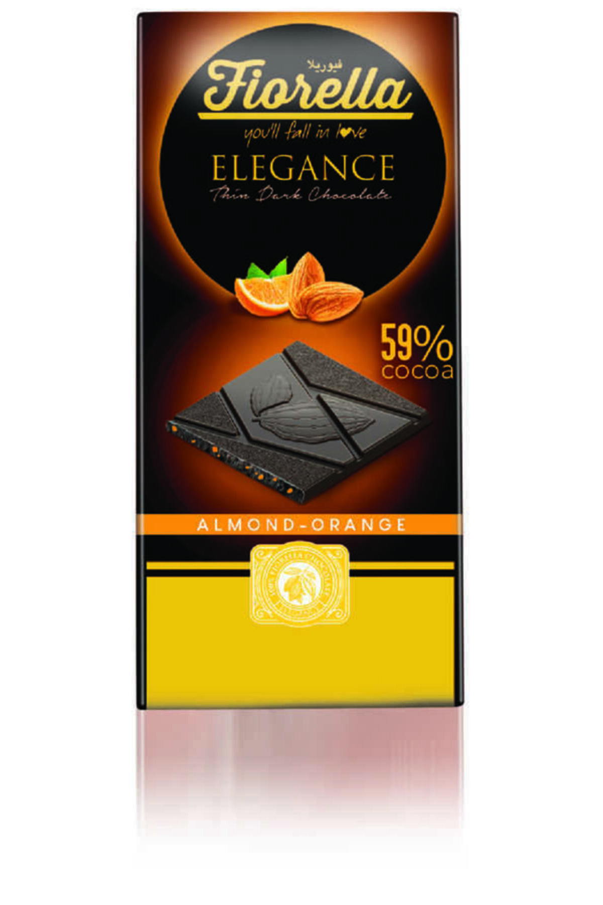 FIORELLA Elegance Bademli Portakallı Bitter Çikolata 70gr.10 (1 Kutu)