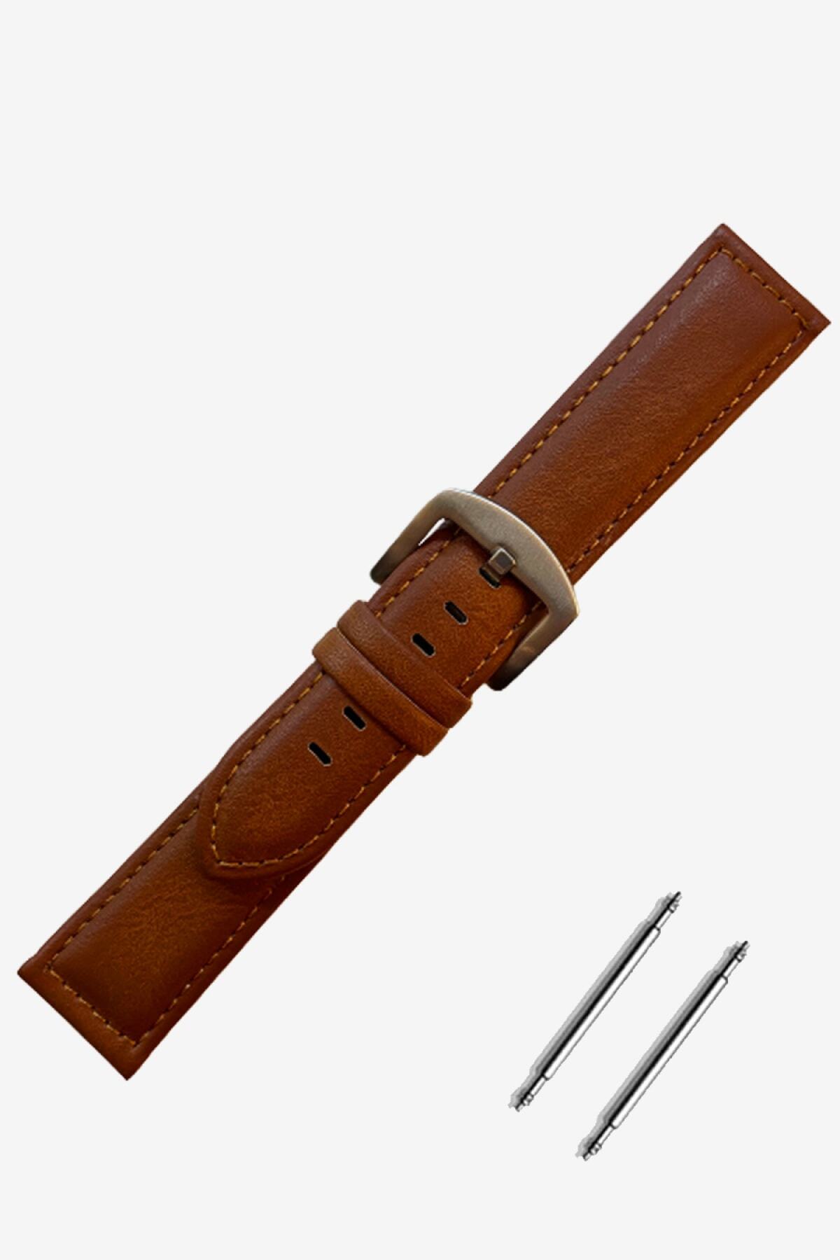 Daniel Klein 20mm Saat Uyumlu Taba Renk Dikişli Deri Saat Kordonu Kayışı