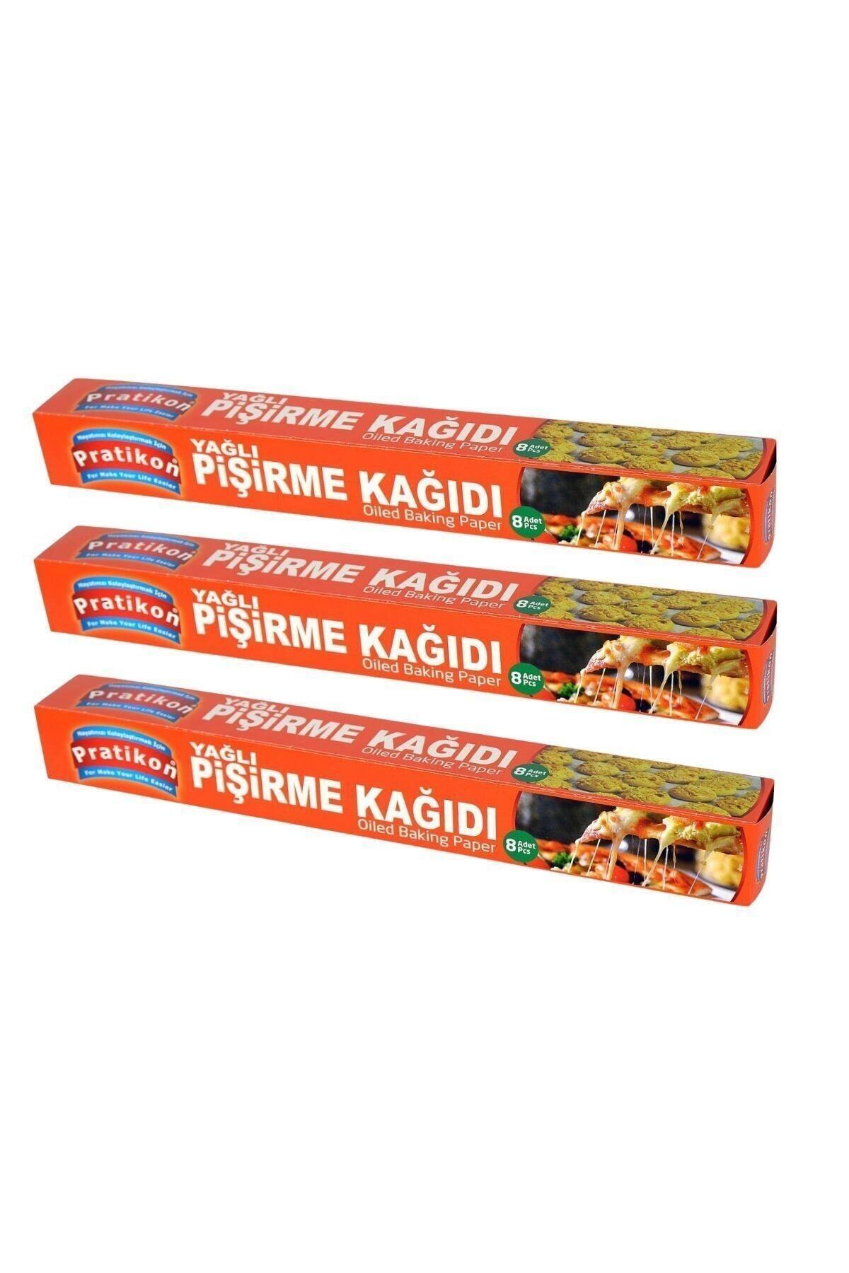 Pratikon Hazır Kesilmiş Yağlı Pişirme Kağıdı 38x33 cm 8'li X 3 Adet