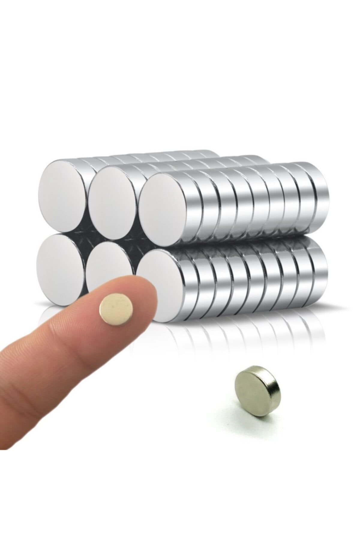 Dünya Magnet 45 Adet Çap 8mm X Kalınlık 3mm Yuvarlak Güçlü Neodyum Mıknatıs