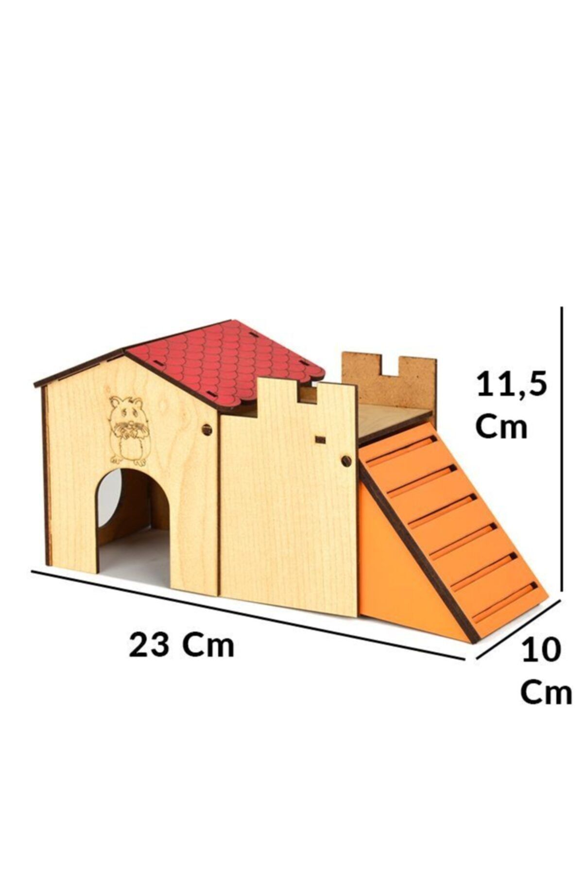 Has Hamster Kemirgen Evi Ahşap Rampalı