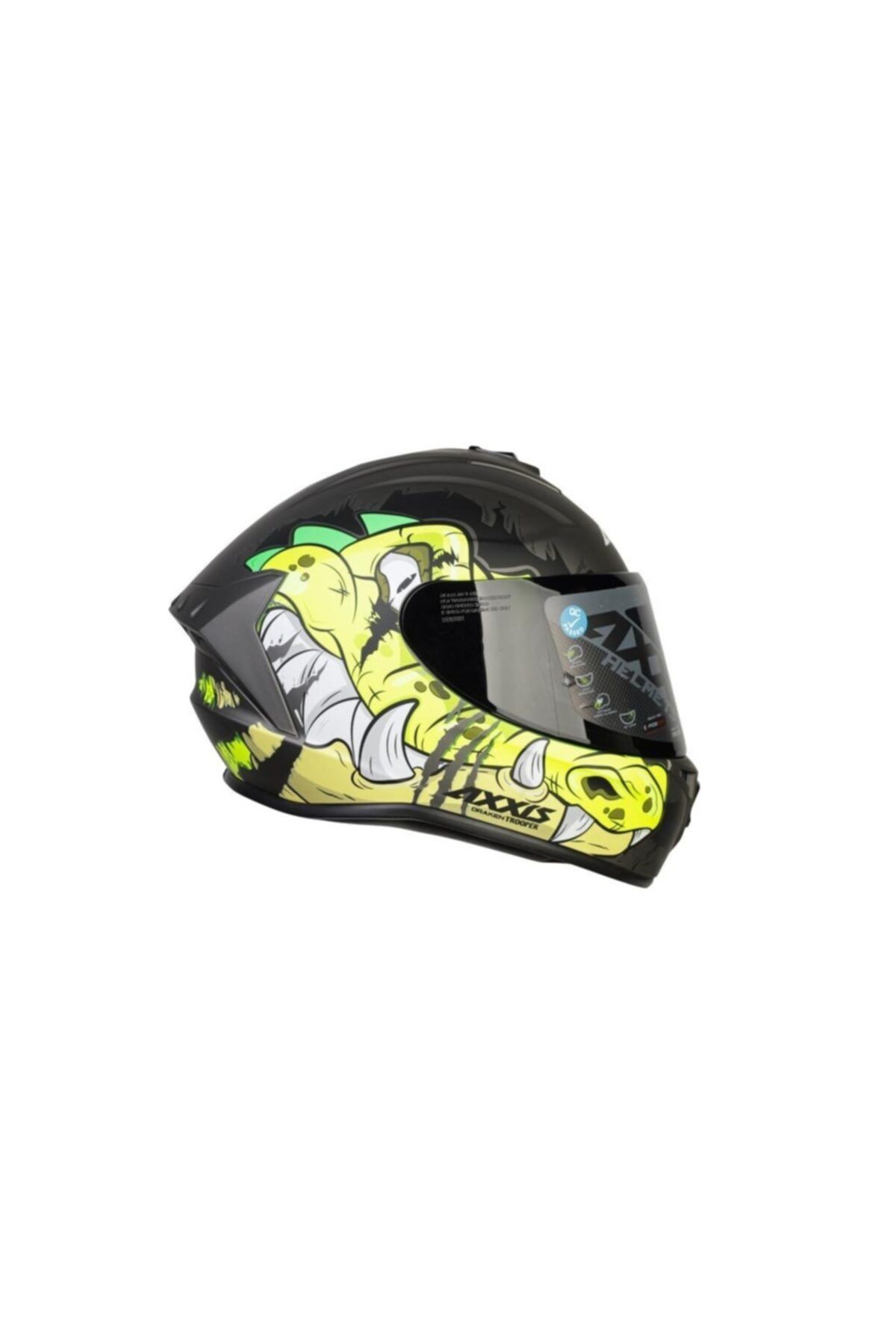 AXXIS Draken Trooper Matt Fluo Yellow - Full Face Kask