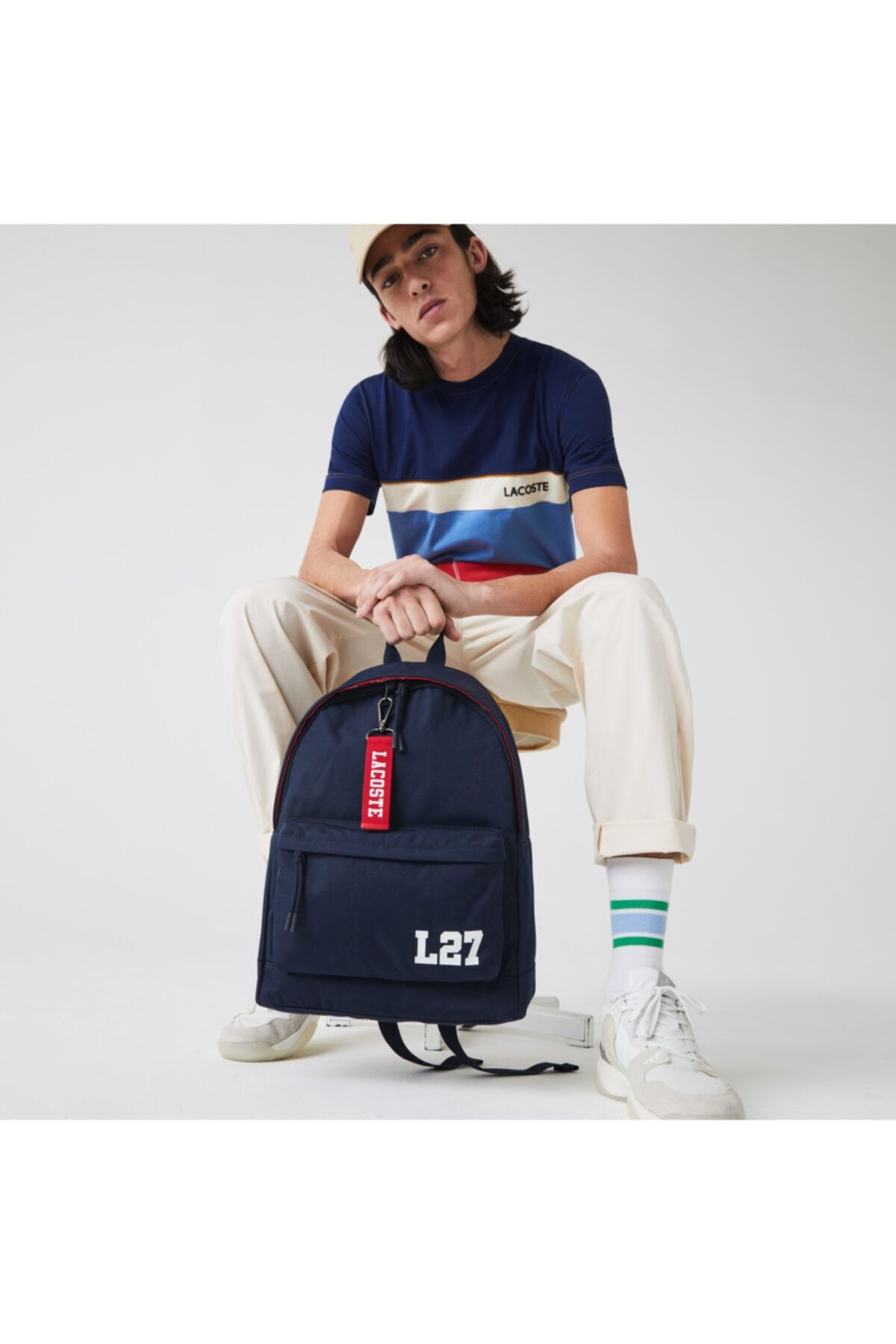 Lacoste Erkek Lacivert Baskılı Sırt Çantası NH3480NZ