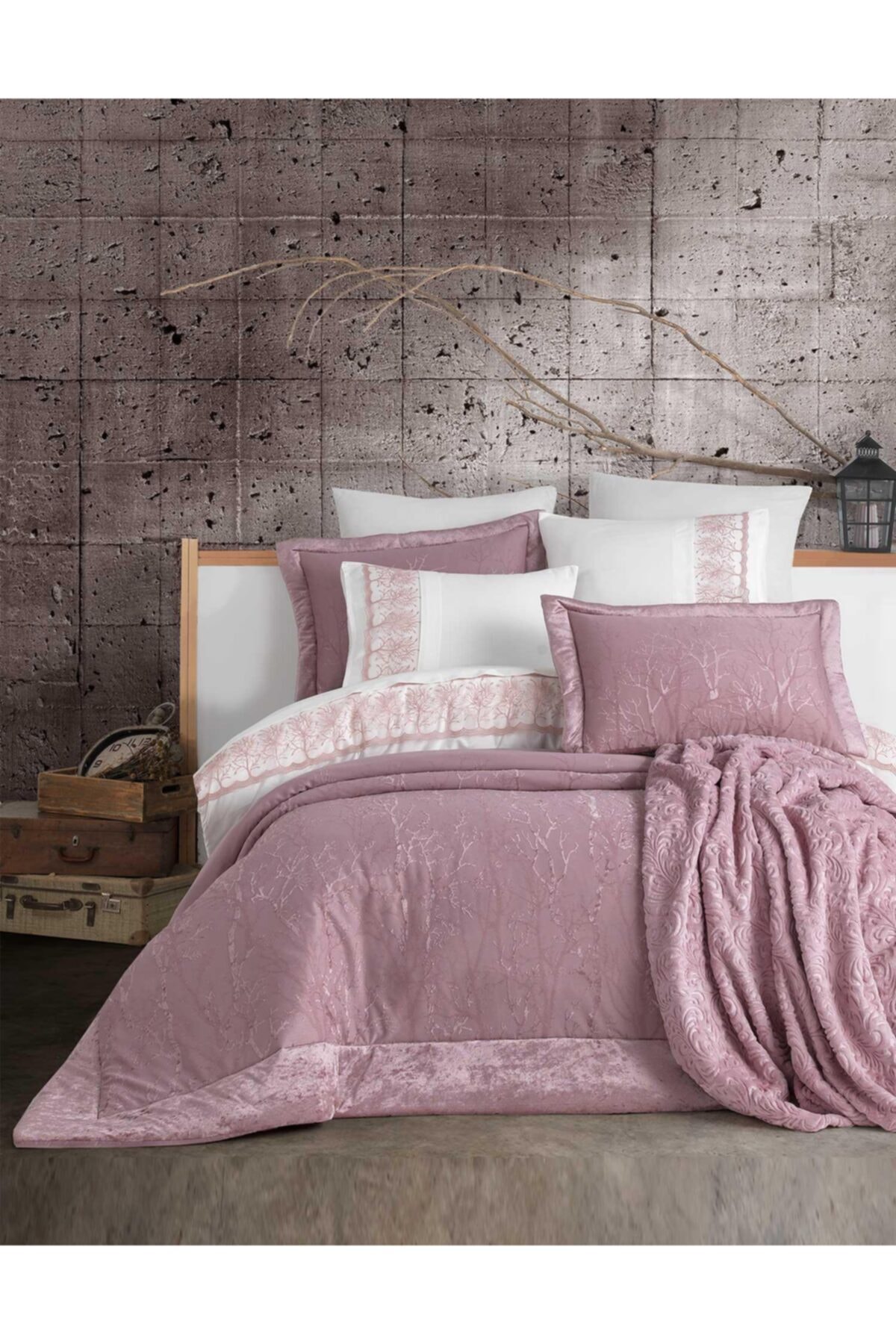 Elart Gül Kurusu Yatak Örtüsü Mucize Çeyiz Paketi