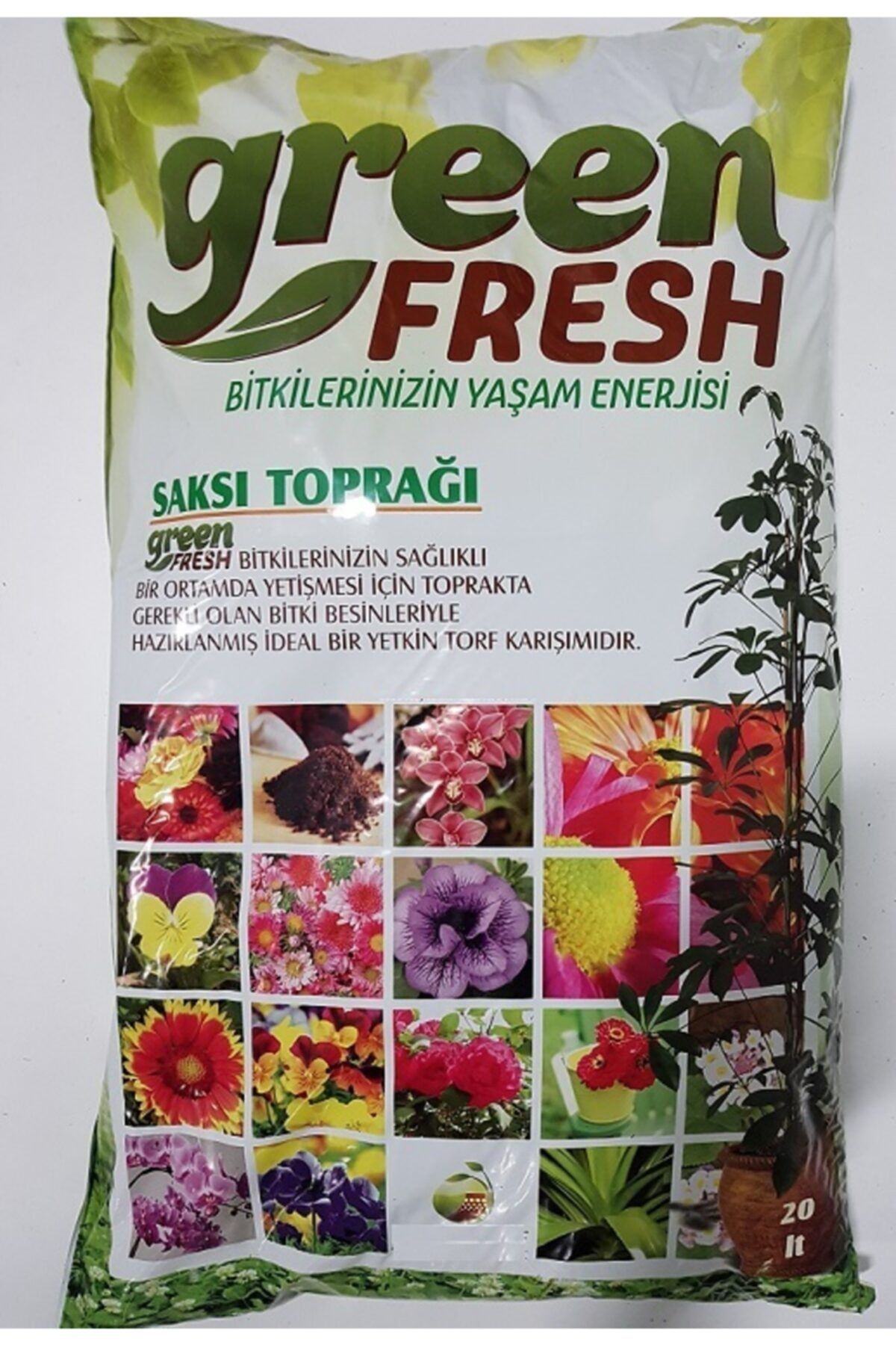 green fresh Torf Toprak 3 Adet 20 lt Çiçek Toprağı Saksı Toprağı Perlitli Torf Doğal Torf