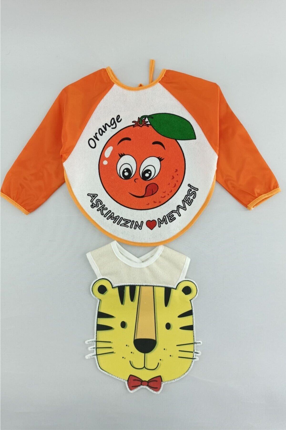 ALİSS Turuncu 2 Adet Su Geçirmez Lüx Mama Önlüğü