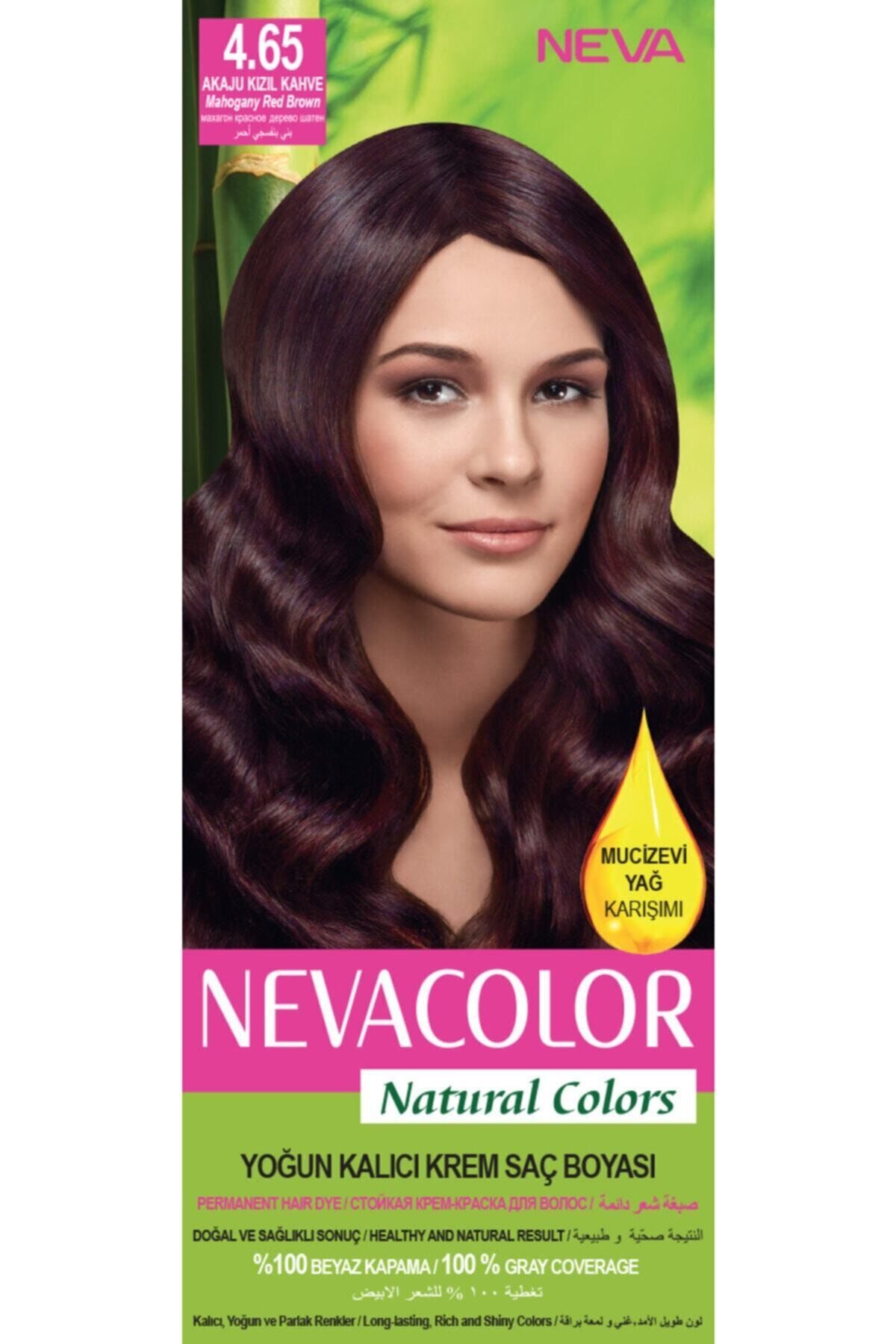 neva color natural colors 4 65 akaju kizil kahve kalici krem sac boyasi seti fiyati yorumlari trendyol