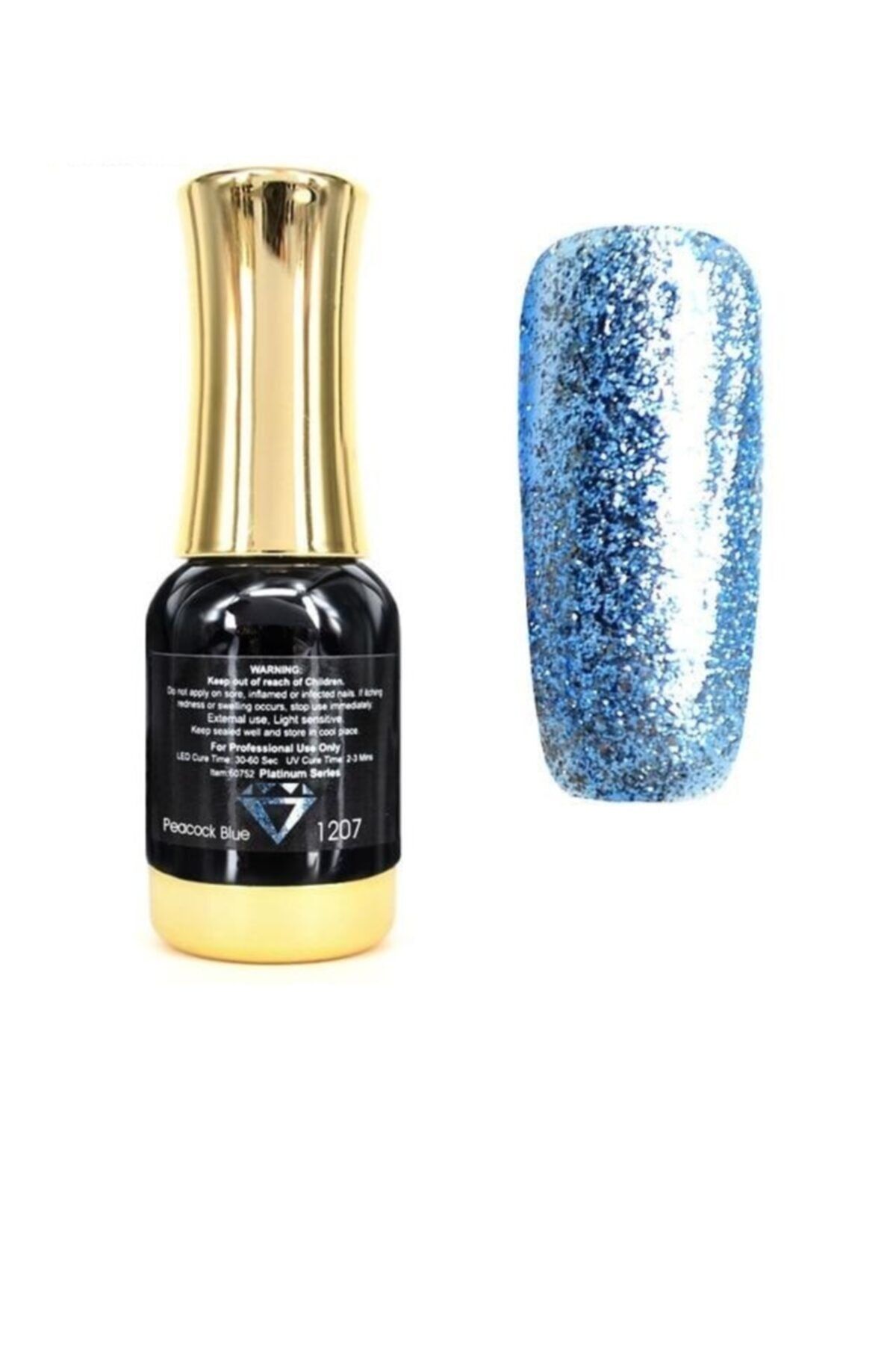 Venalisa Simli Kalıcı Oje Peacock Blue V-1207 12 Ml Platinum