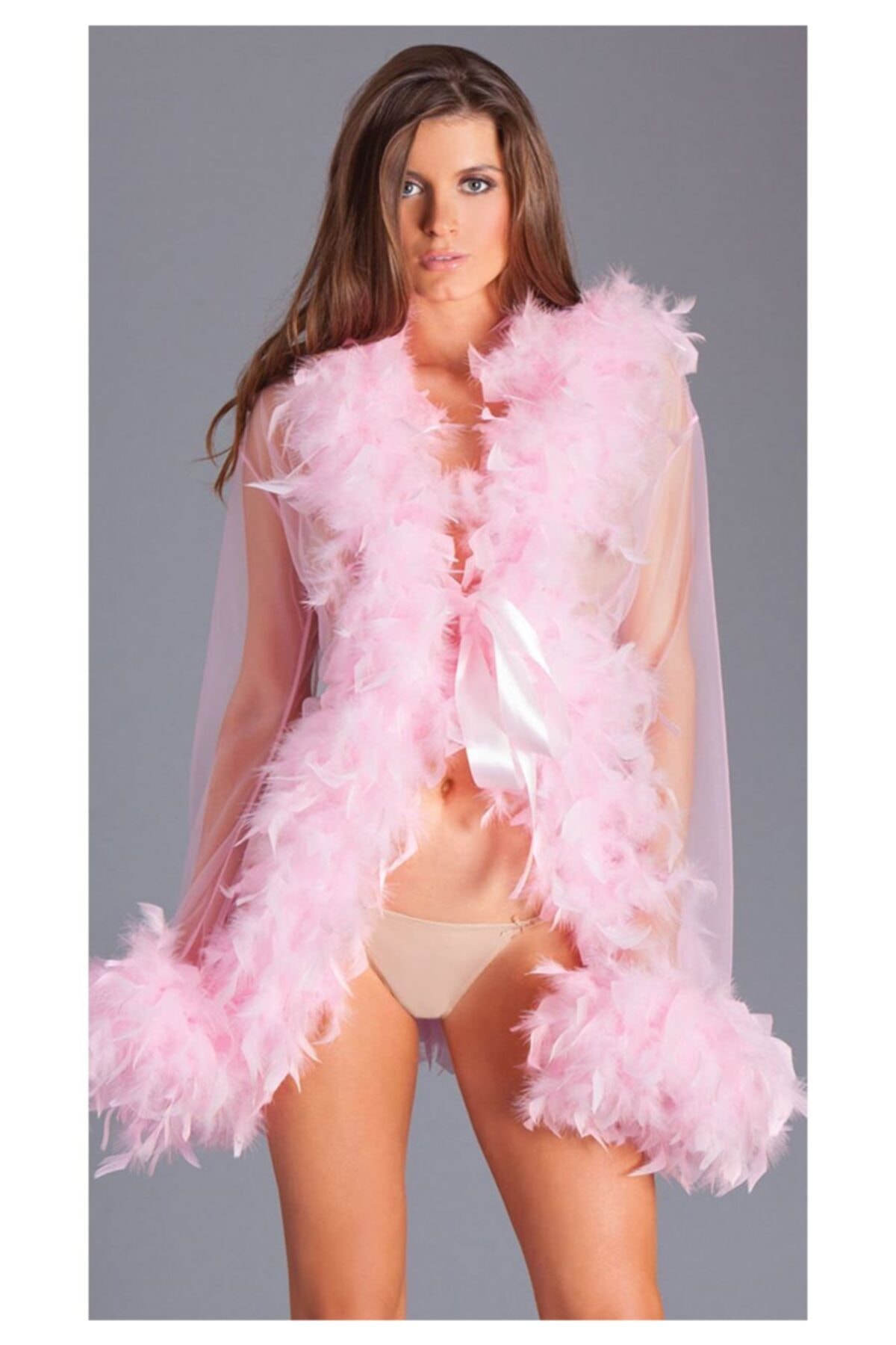 EliteWomans Kadın Kısa Tüylü Şifon Sabahlık