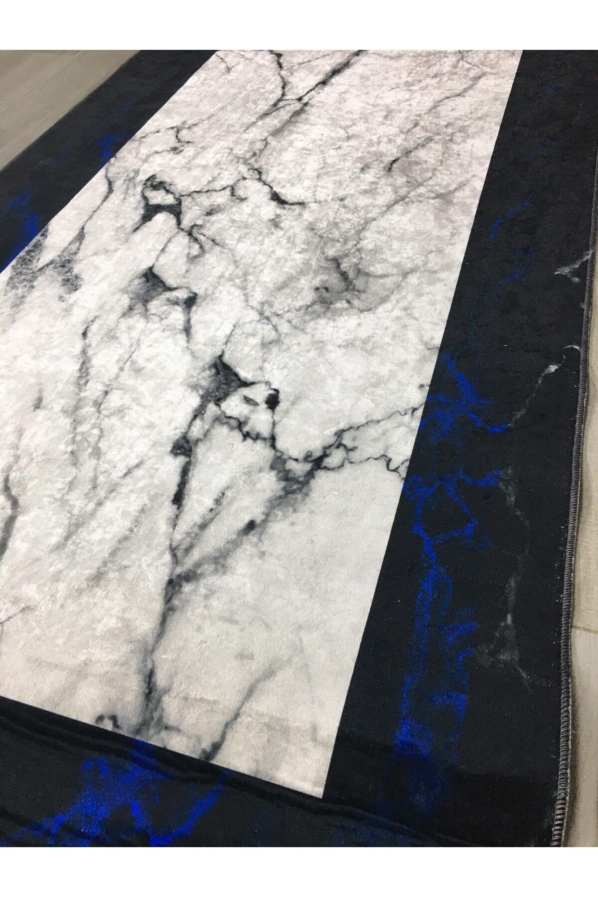 trend hali mavi mermer desenli hali 80 x 200 cm fiyati yorumlari trendyol