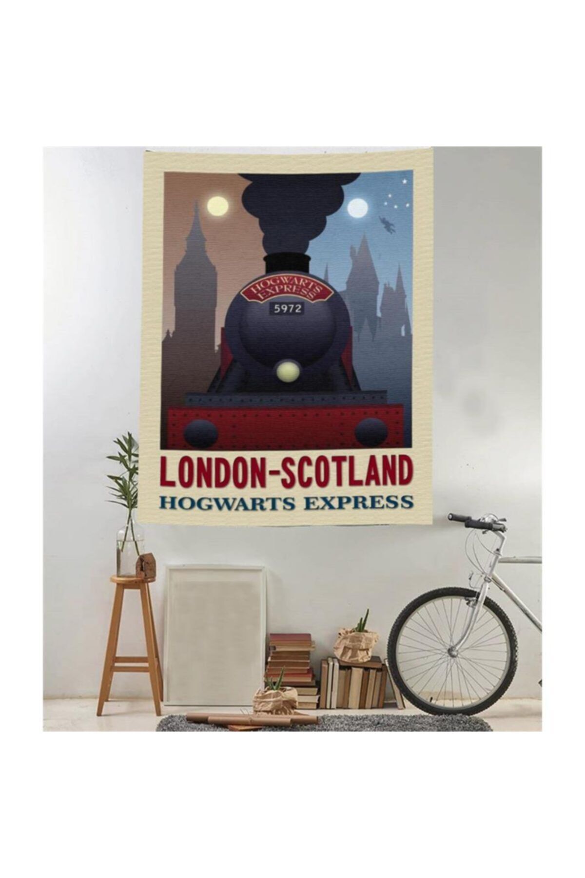 Köstebek Bej Harry Potter London Scotland Hogwarts Express Duvar Halısı 70x100 cm