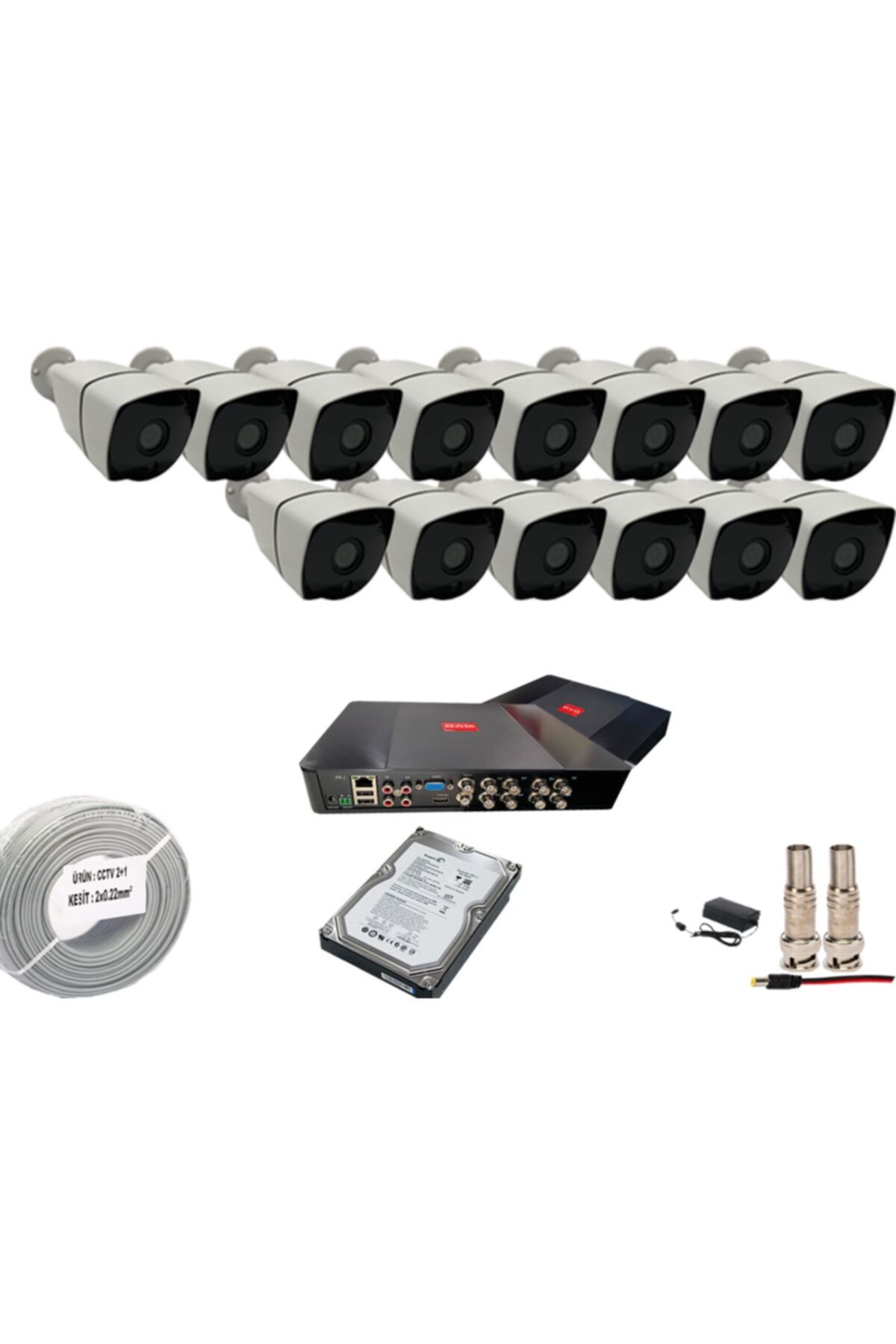 PROMISE 14 Kameralı Set 3mp 1080p Full Hd Metal Kasa Paket Sistem Harddisk Dahil
