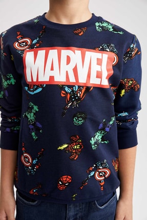 DeFacto Erkek &Ccedil;ocuk Lacivert Marvel Sweathirt