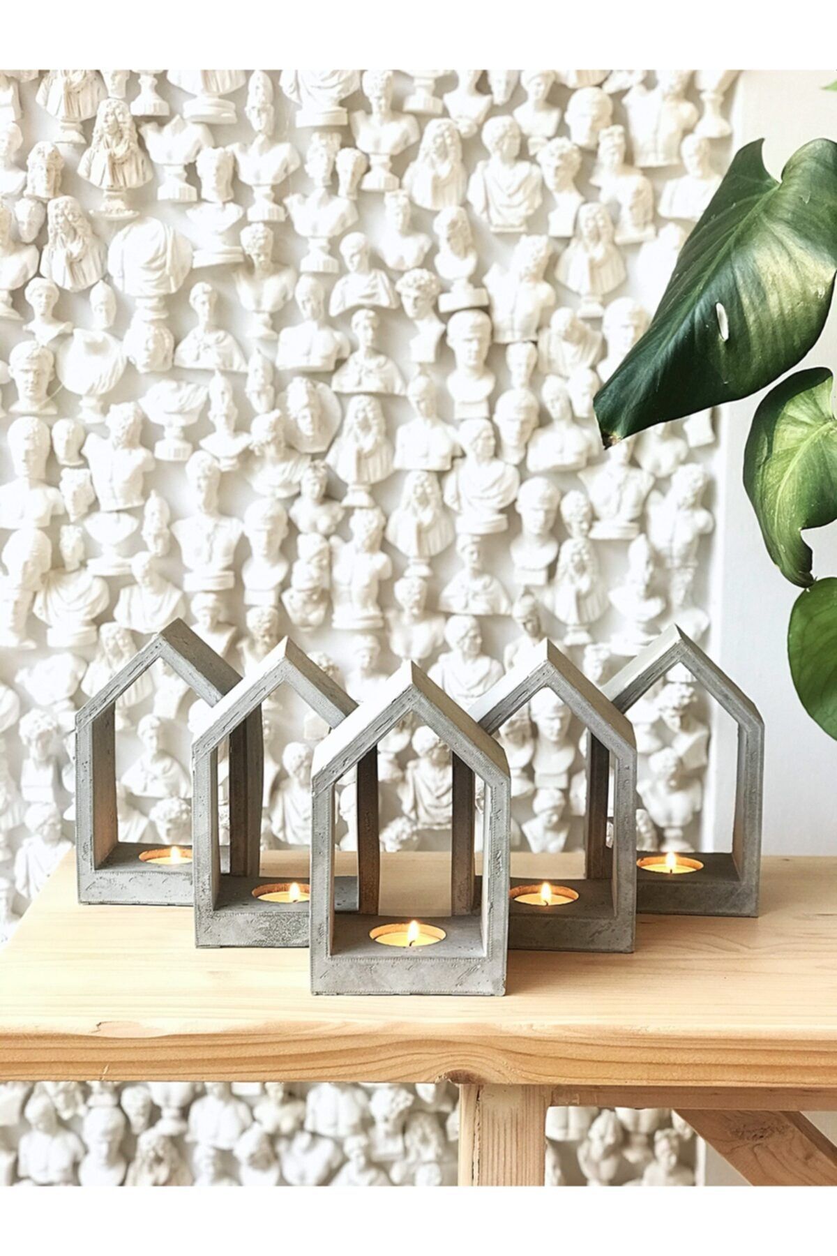 Allegorie.Co Beton Ev Tealight 5'li Mumluk