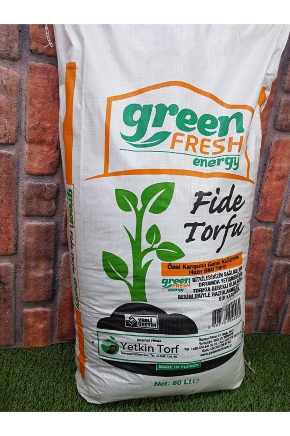 green fresh Torf Perlitli Çiçek Toprağı Saksı Toprağı 4 Adet 80 Lt