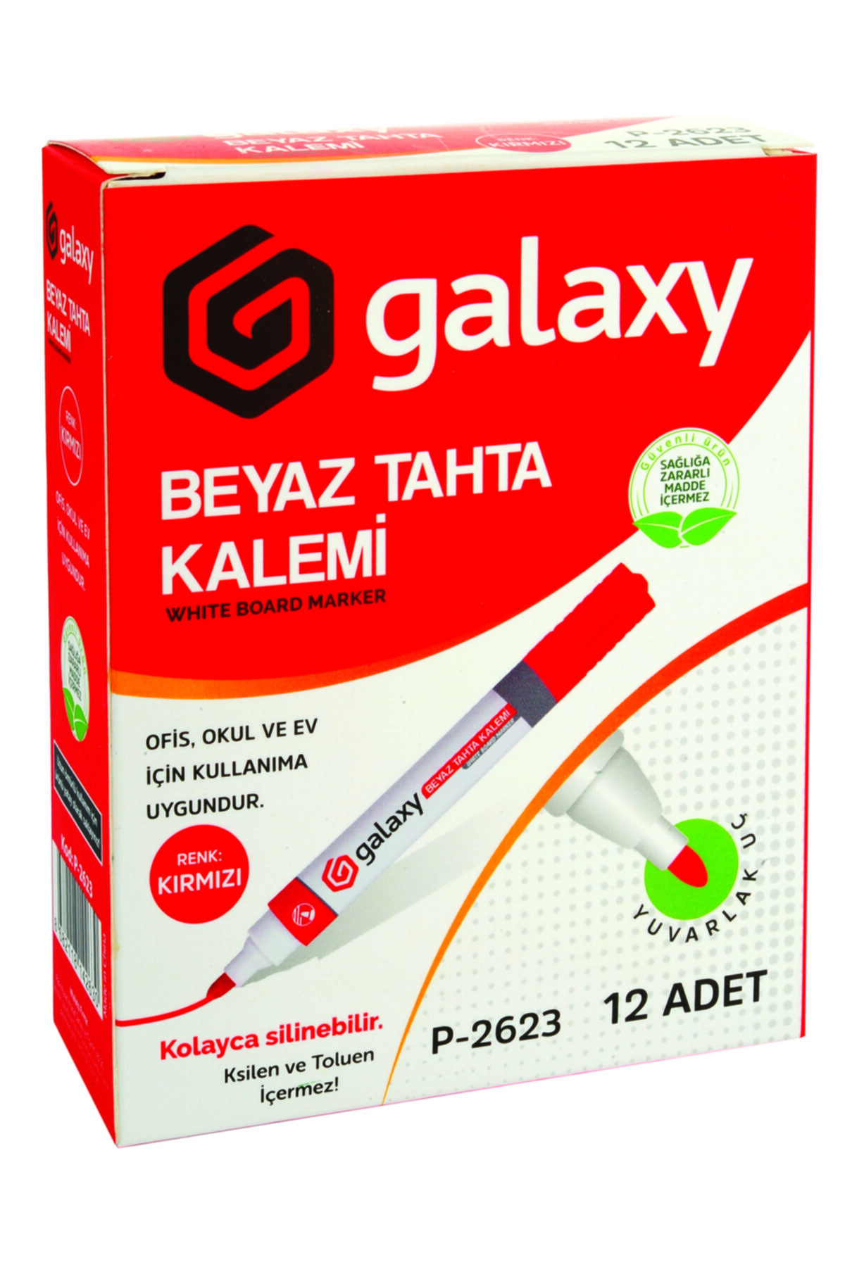 Galaxy Beyaz Tahta Kalemi 12'li Kırmızı