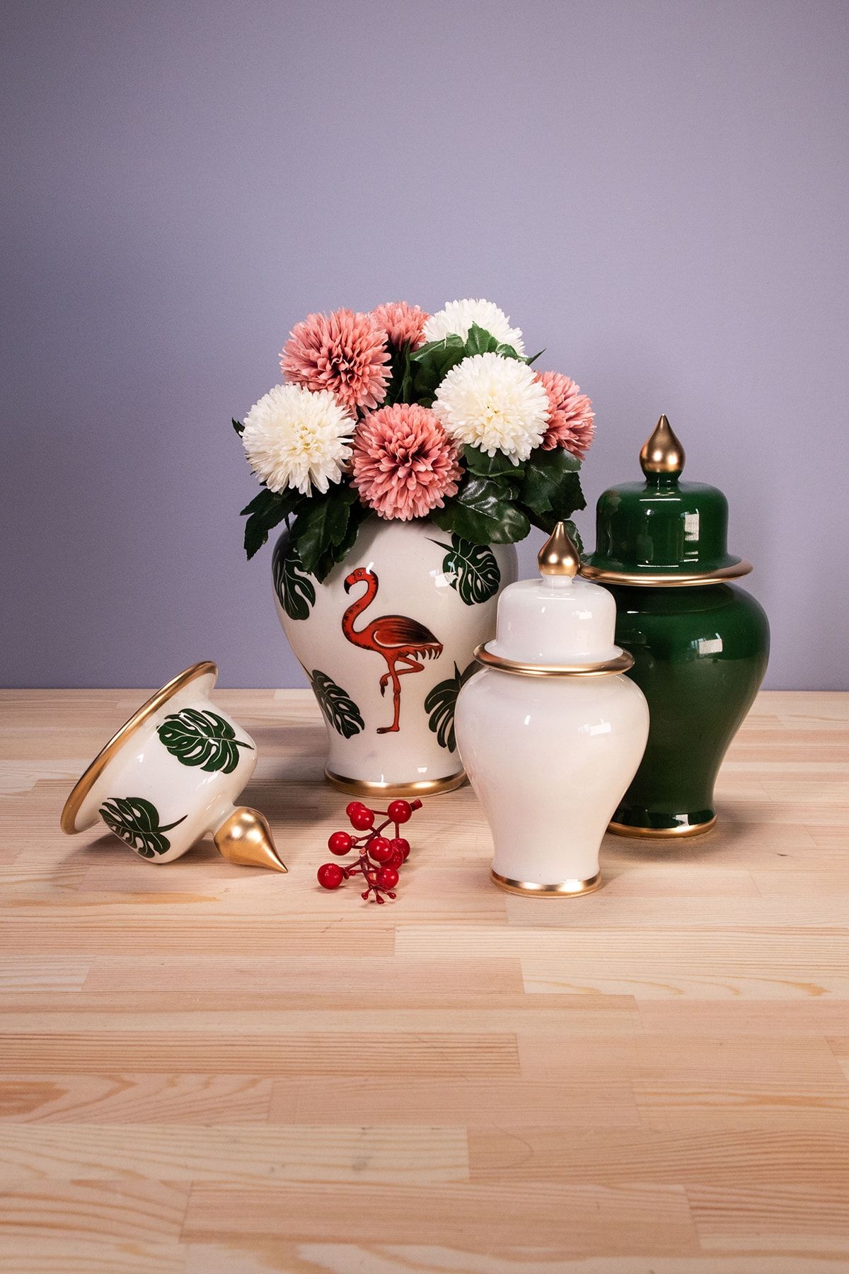 Decorandmore Şah Küp Flamingo Deseni