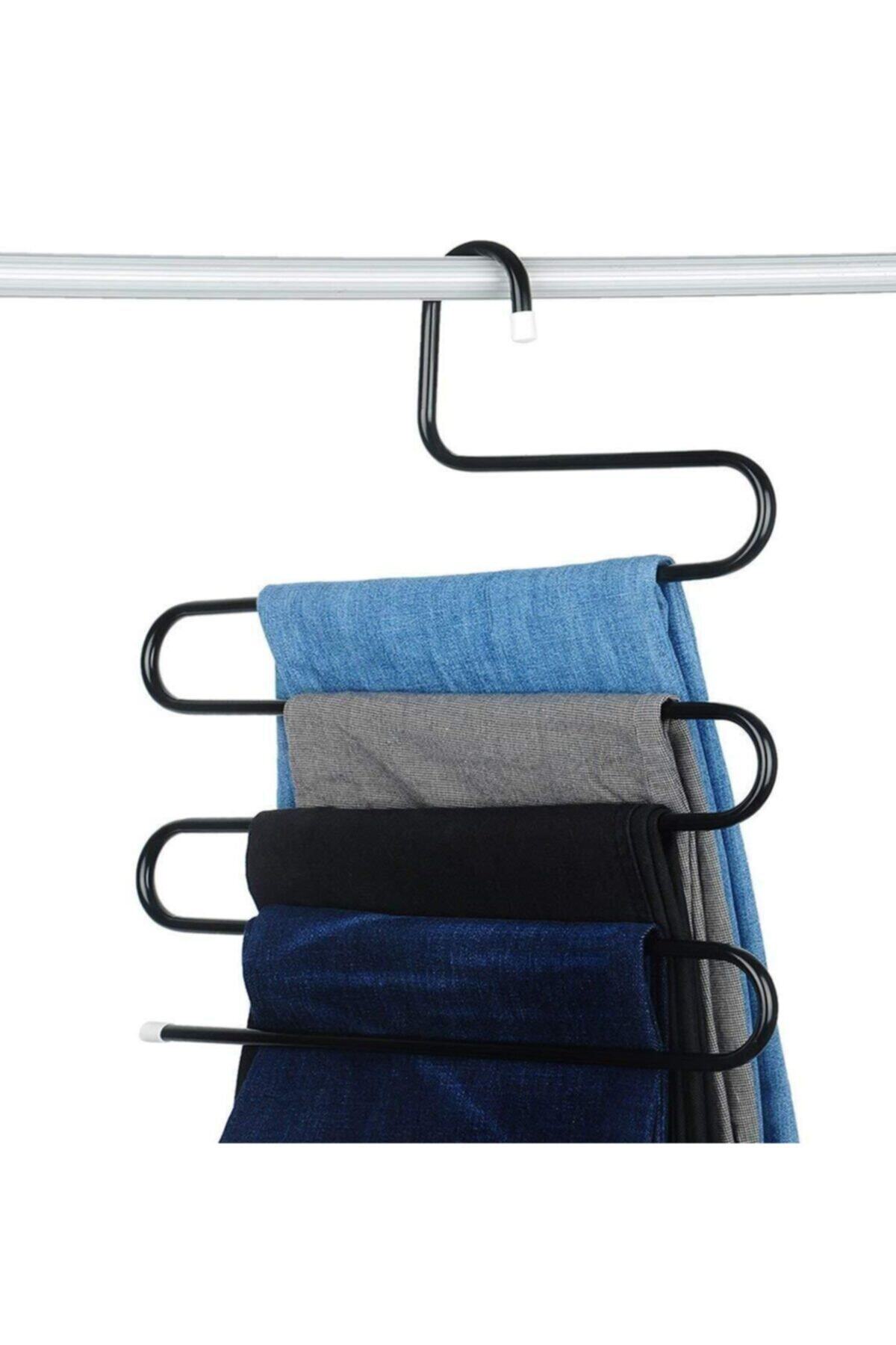 Tiydem Pantolon Kravat Şal Eşarp Askısı 5 Katlı Dolap Içi Siyah Metal - 5 Adet