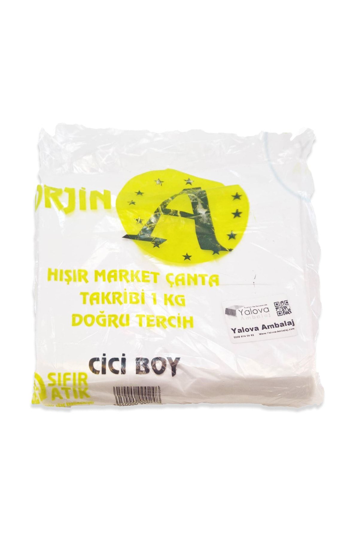 YALOVA AMBALAJ Market Poşeti Beyaz Cici Boy 22x38 Cm 5 Kg - Mini