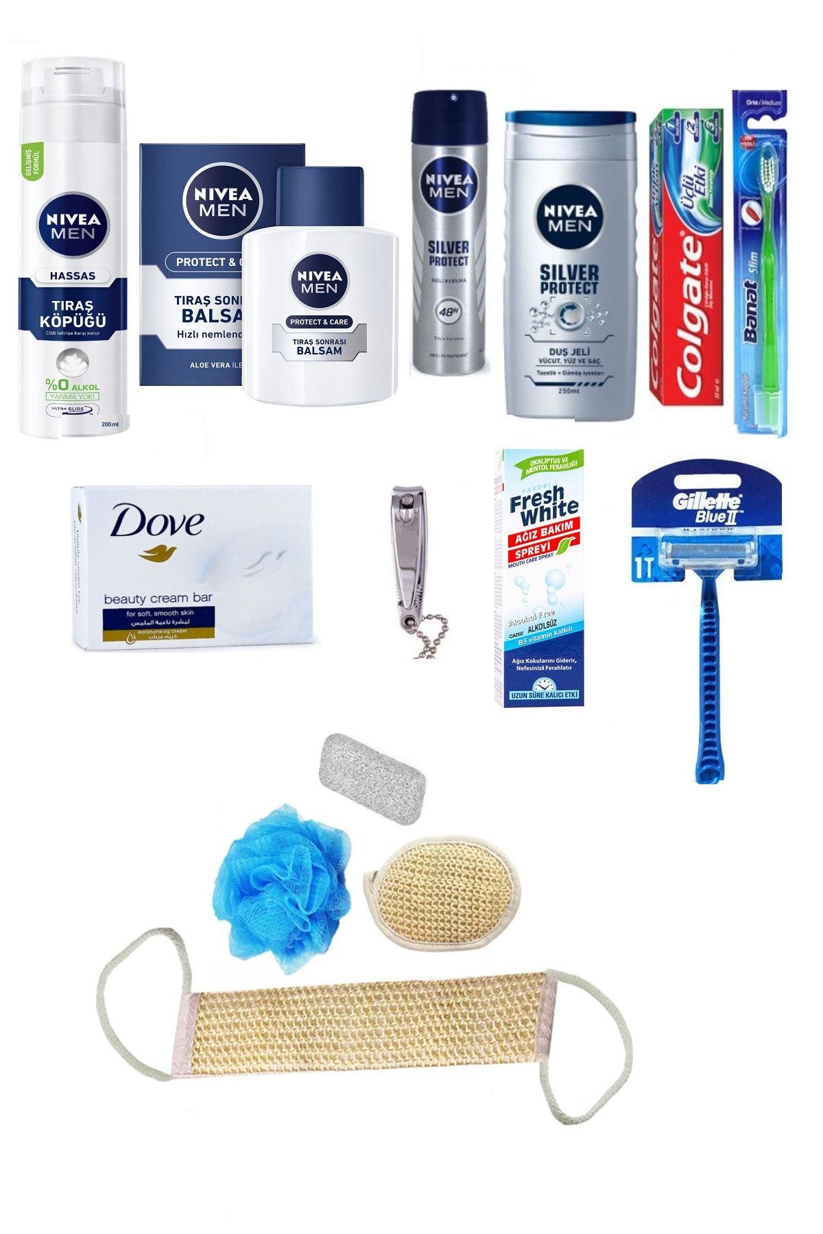 Nivea Damat Soz Nişan Seti- Banyo Lif Seti- Erkek Bakım Seti 14 Parça