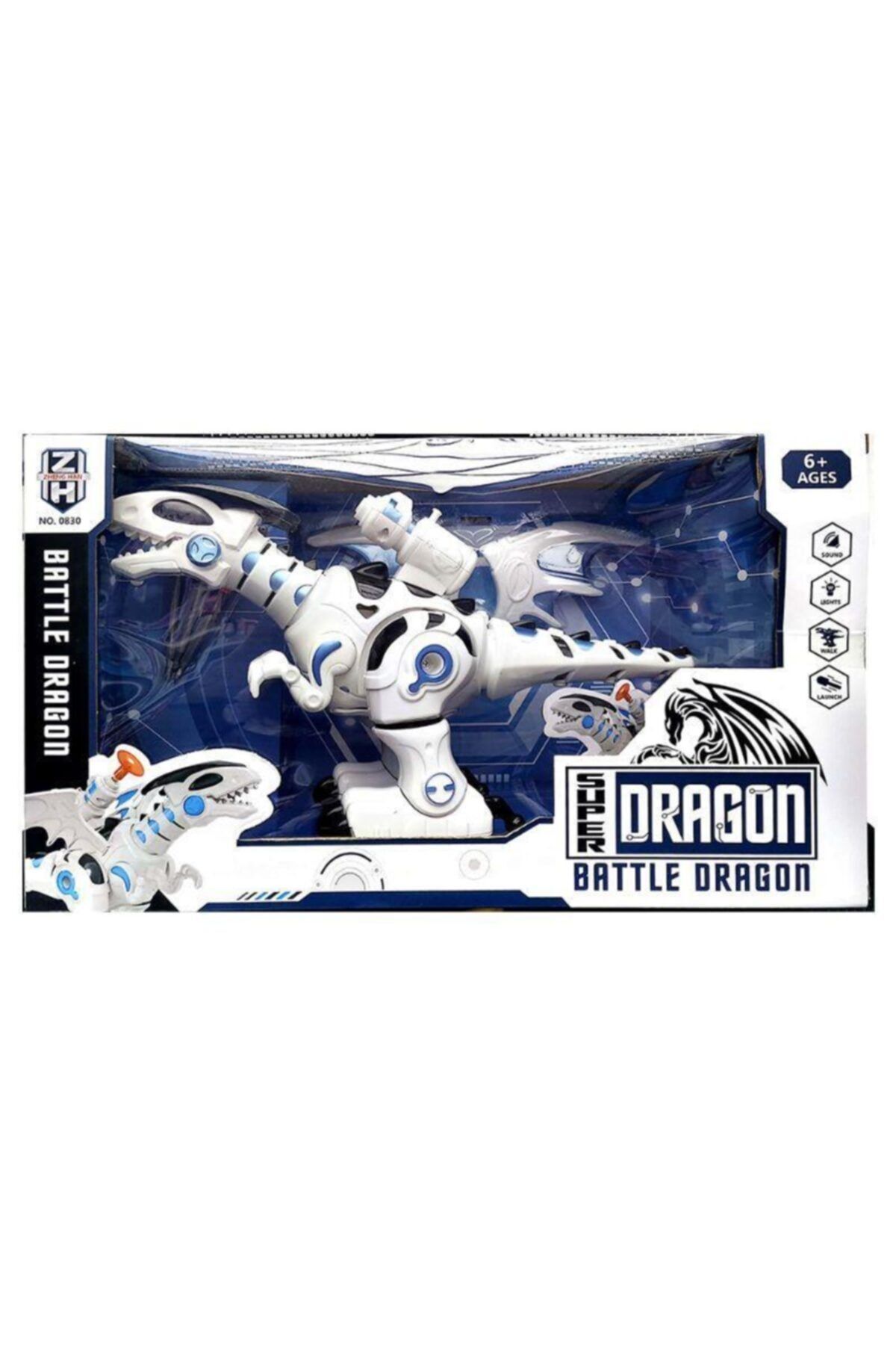 Toys e Toys Yürüyen Ve Ağzından Duman Çıkartan Sesli Işıklı Oyuncak Robot Dinazor