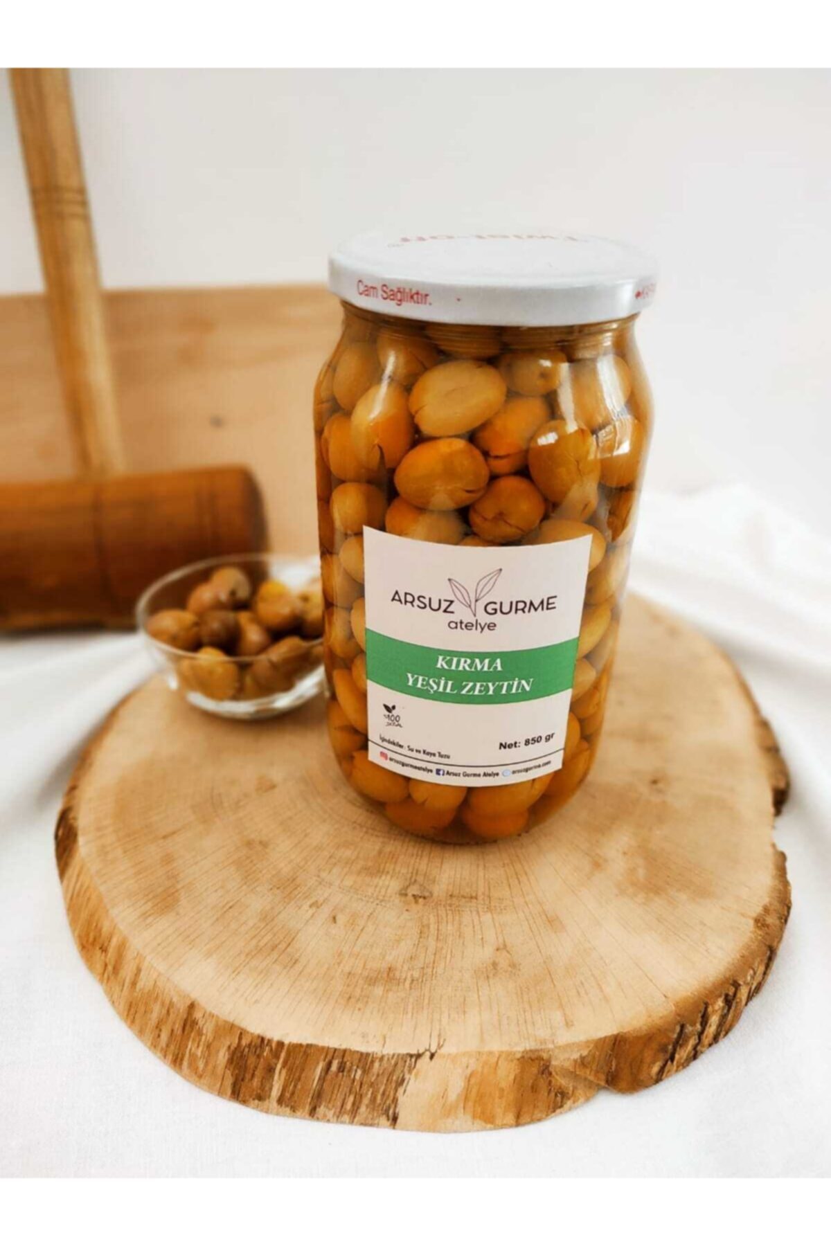 ARSUZ GURME ATELYE Kırma Yeşil Zeytin 850 Gr