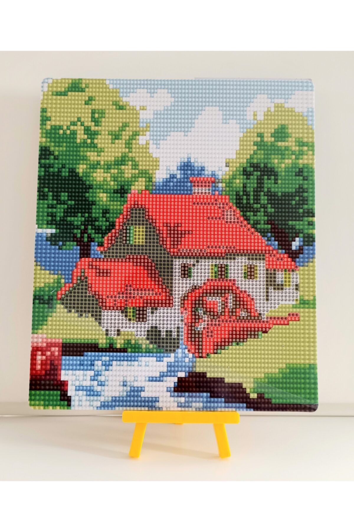 MENTAŞ Boncuklu Taşlı Mozaik Elmas Goblen Pano Tablo Resim Puzzle Dıamond Paıntıng 21x25- Ev Modeli