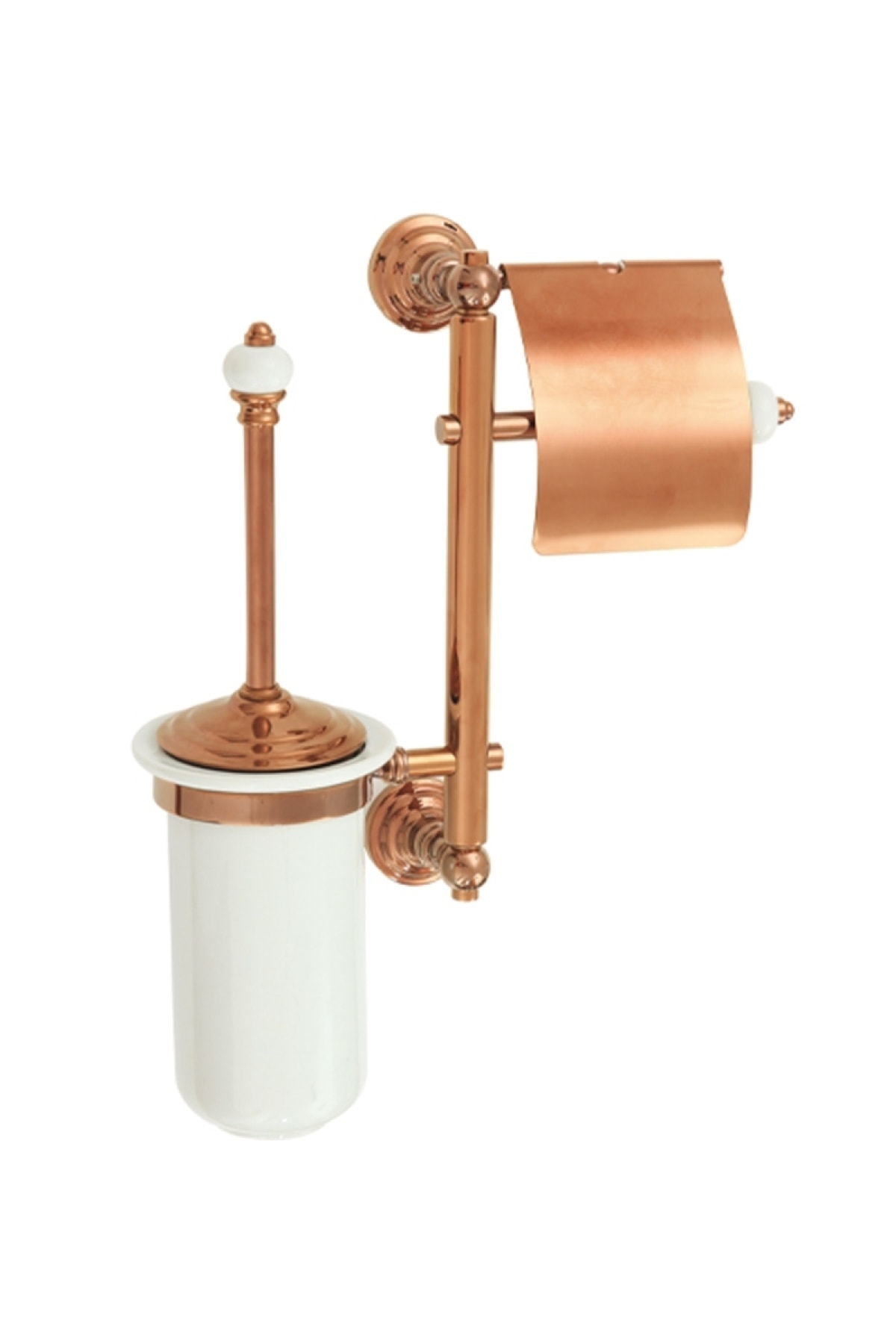 COMFORTBANYO Fantasıa Rose Pirinç-porselen 2'li Set Klozet Fırçalık 8436