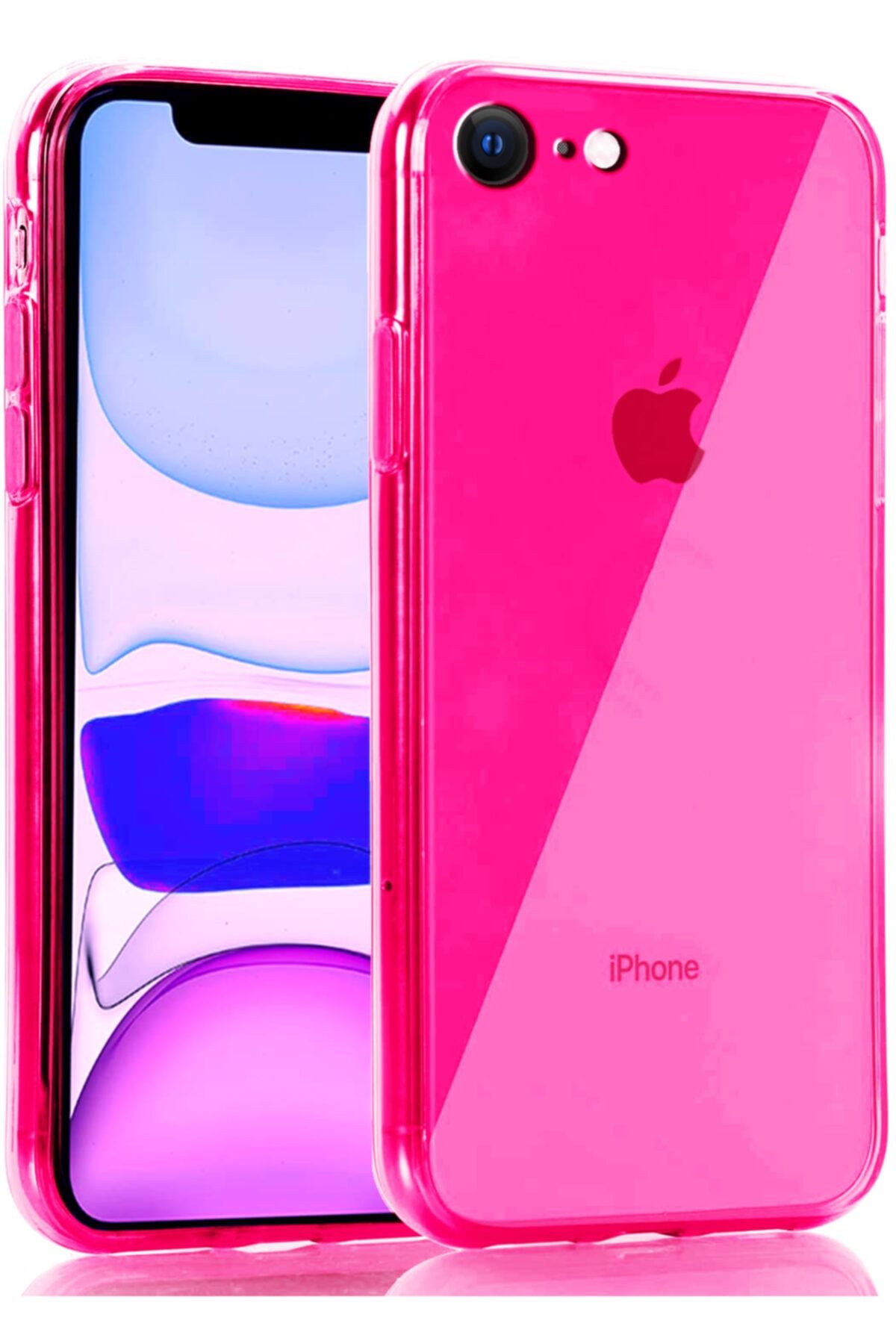 Apple Iphone 7 Kılıf Fosforlu Canlı Renkli Parlak Silikon Kapak