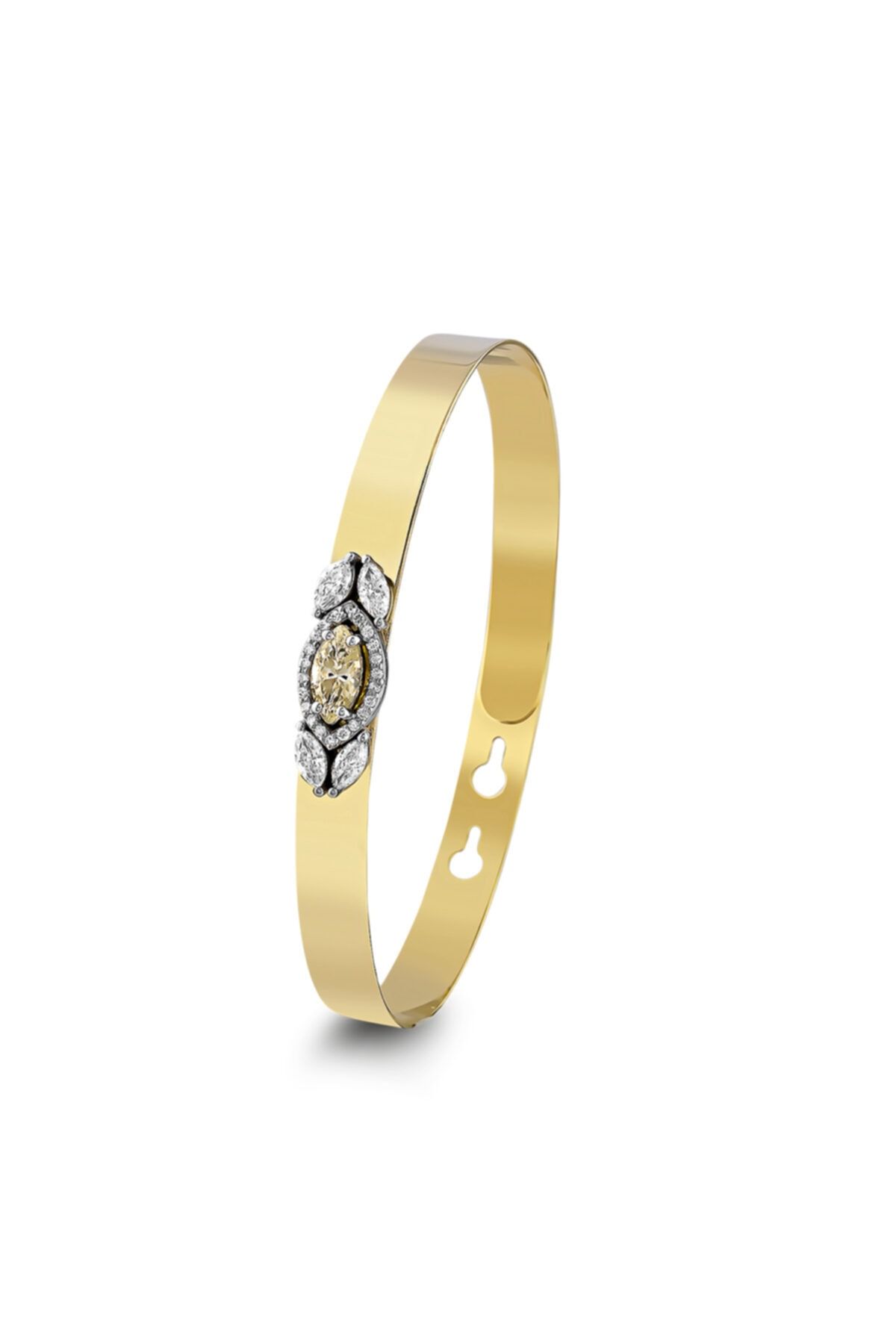 Barok Diamond Markiz Pırlanta Kelepçe 0.58 Ct. E Vs 18k