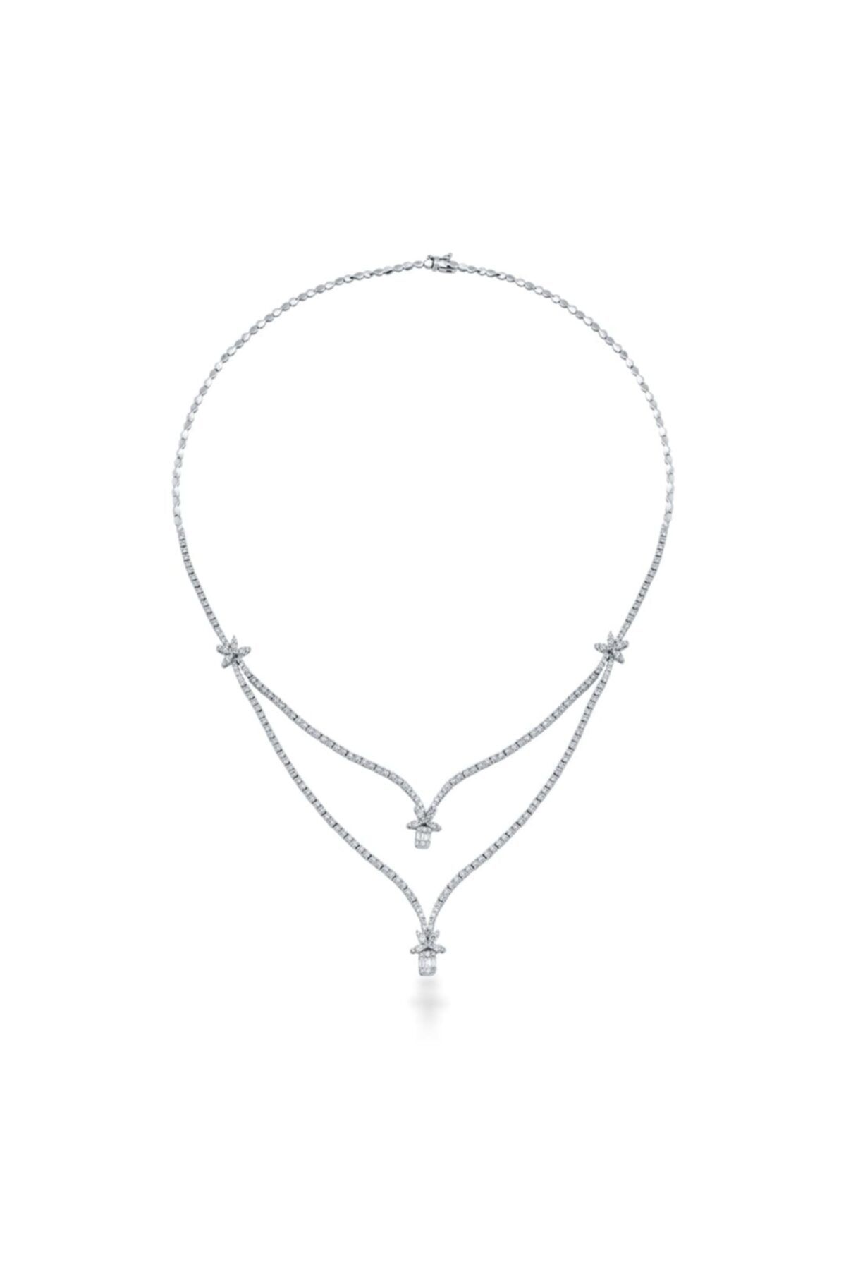 Barok Diamond Beyaz Baget Pırlanta Gerdanlık 3,17 Ct. F Vs
